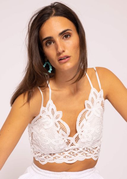 Lace bustier, white