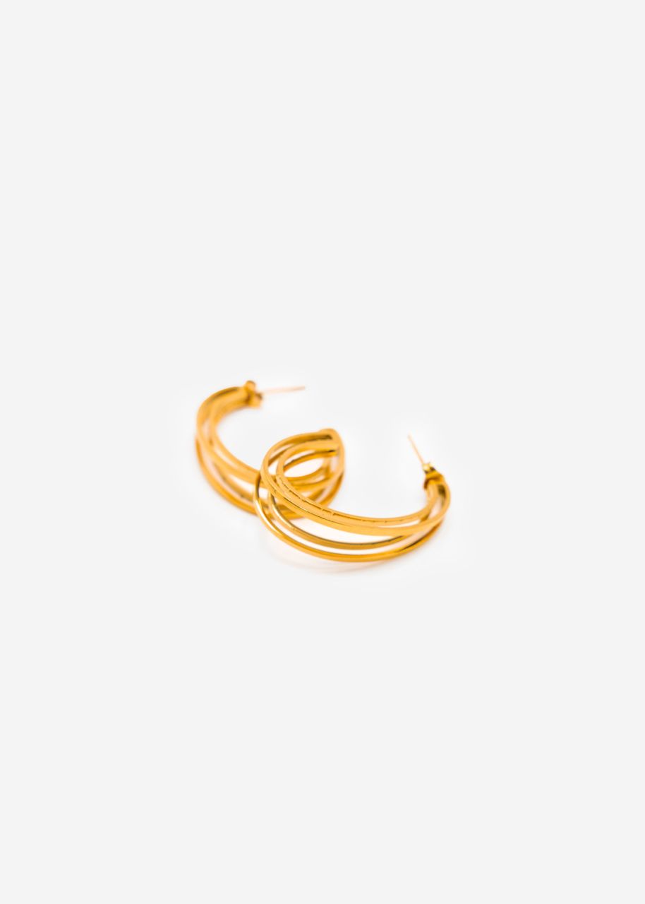 Fine double hoop earrings - gold