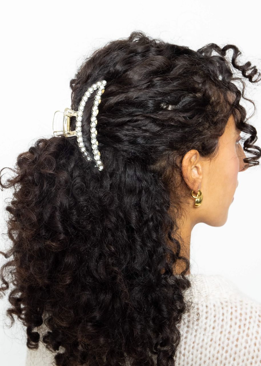 Sparkling hair clip - white