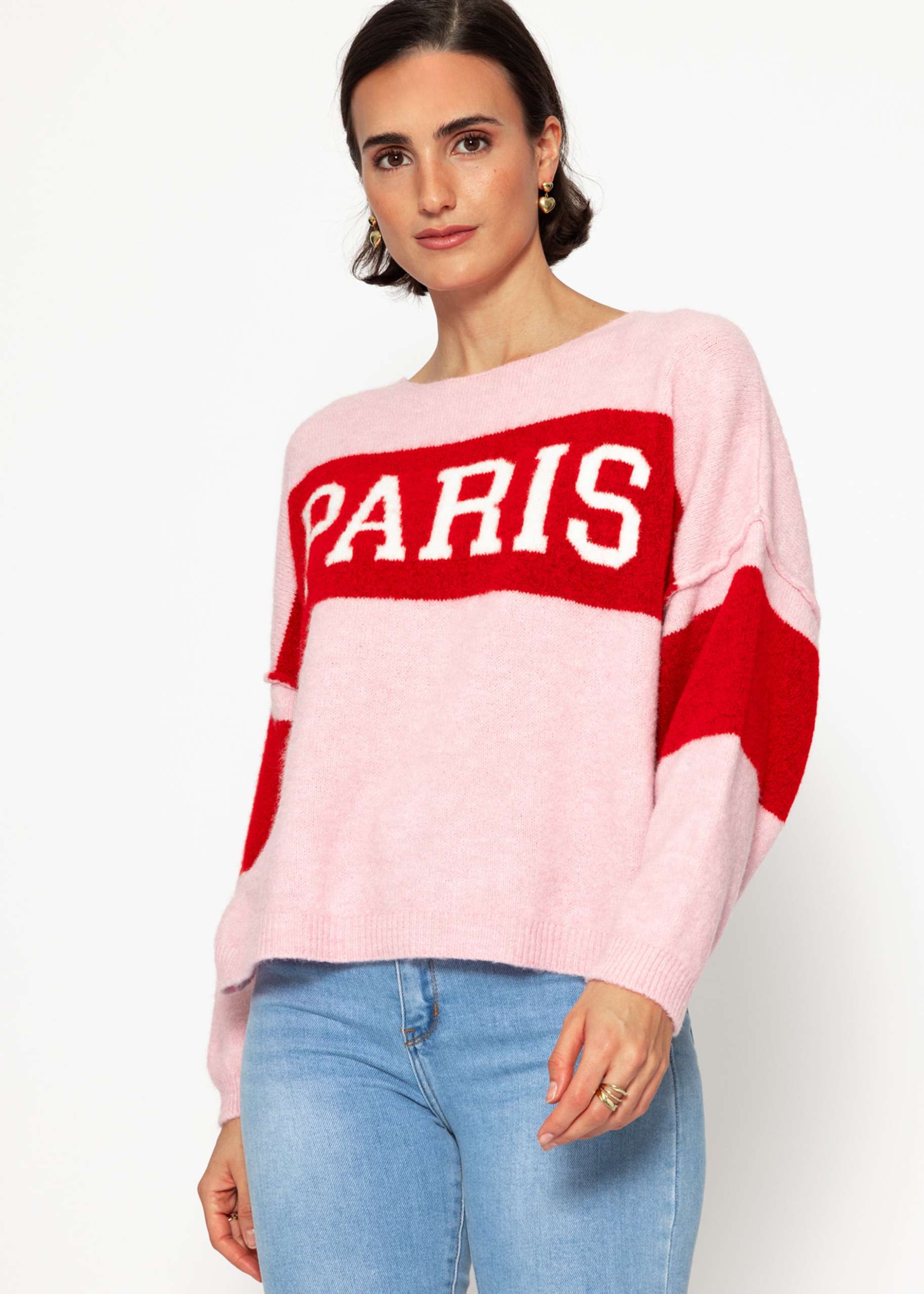 Oversized sweater “ PARIS” - pink