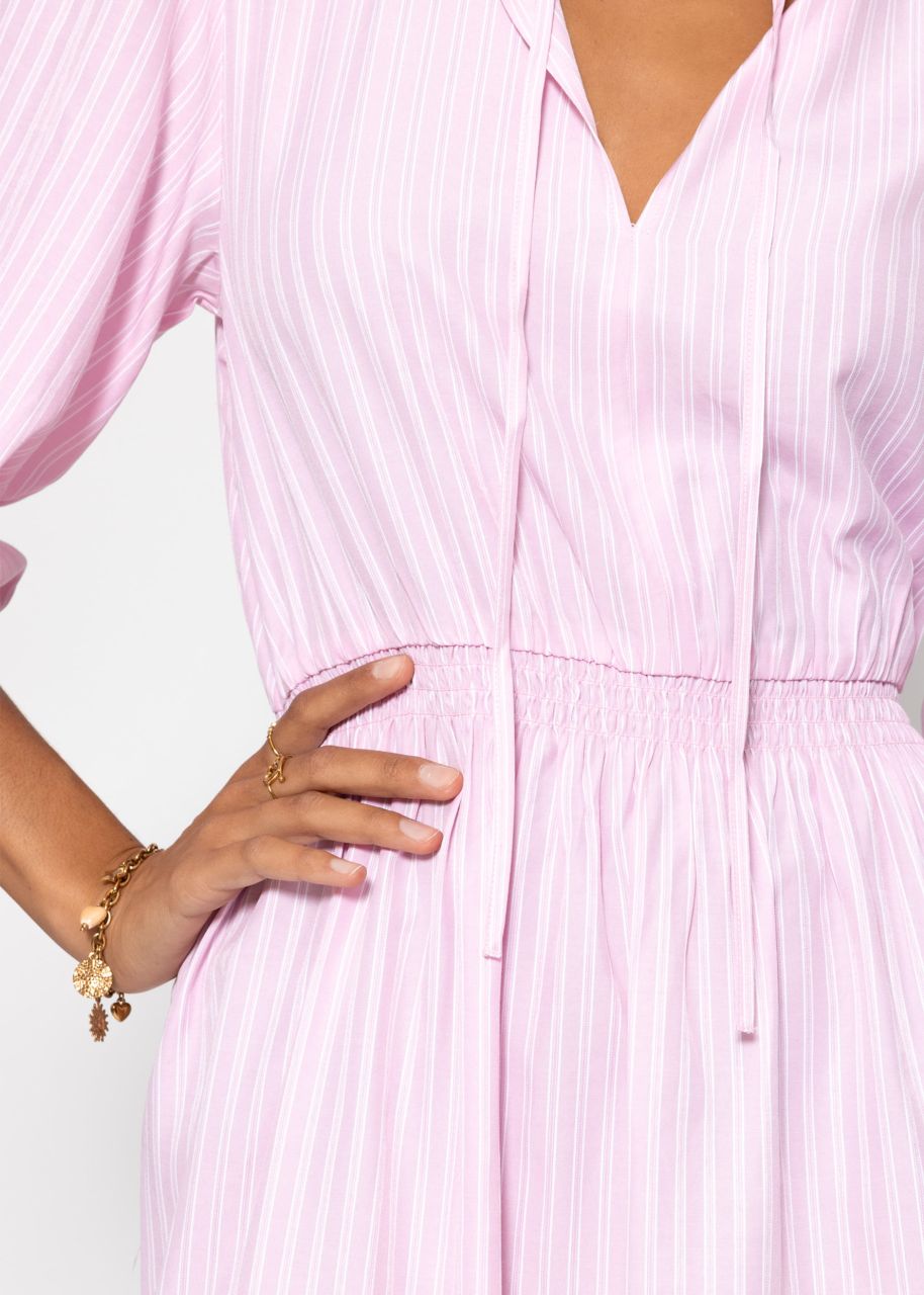 Shirt dress with belt - pink