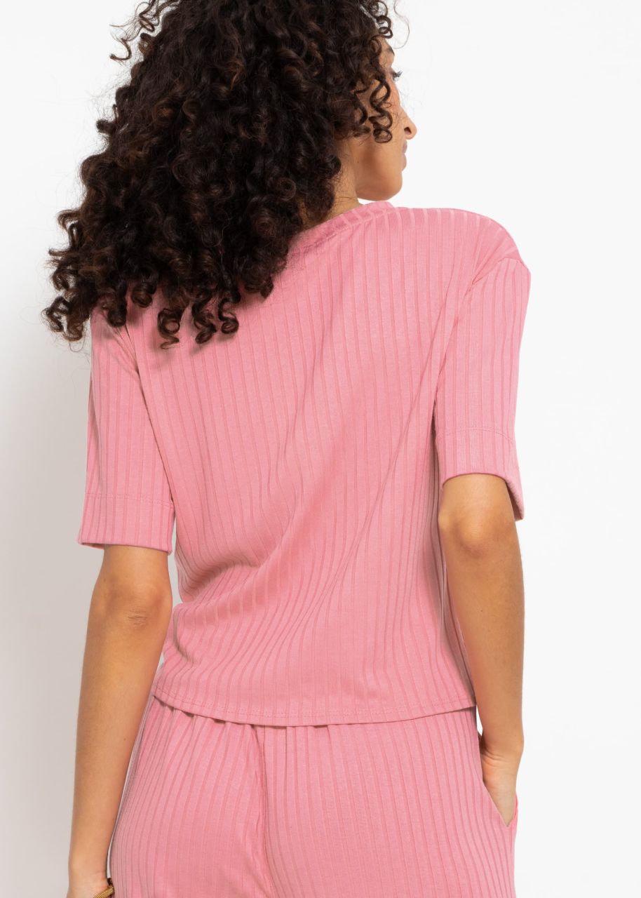 Ribbed T-shirt - pink