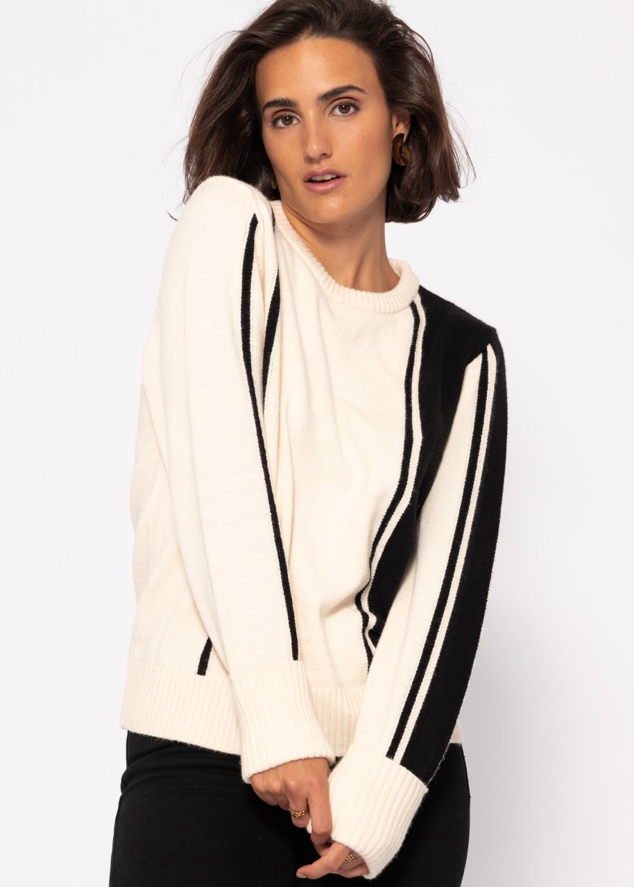 Striped jumper - offwhite-black