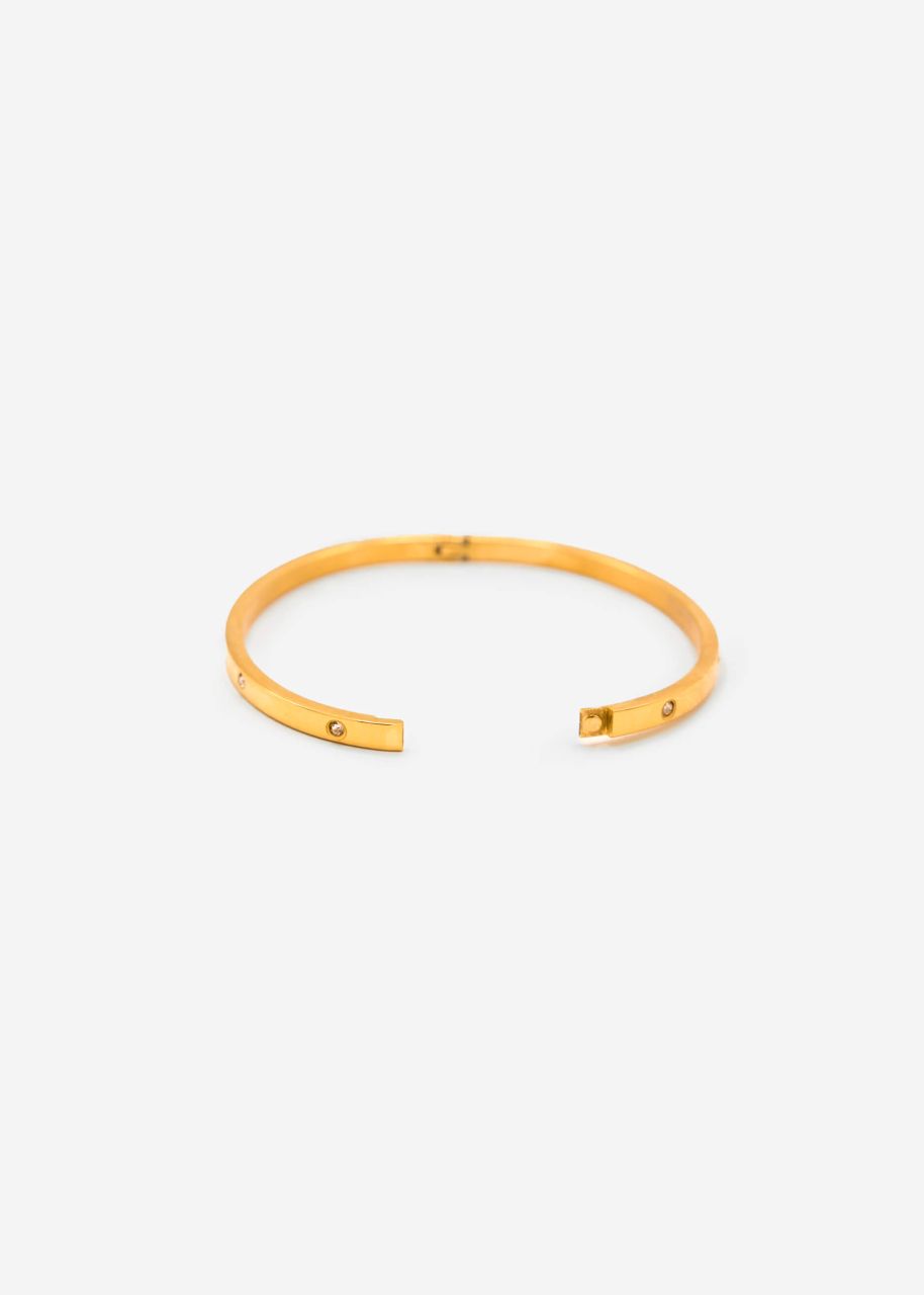 Bangle with glittering stones - gold