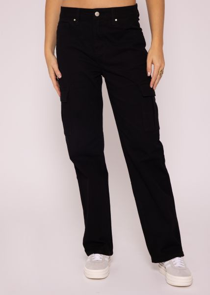 Low Waist Cargo Pants, black