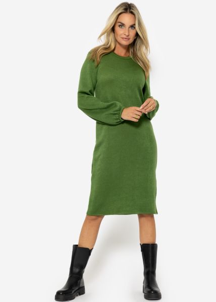 Super soft jersey dress in midi length - green