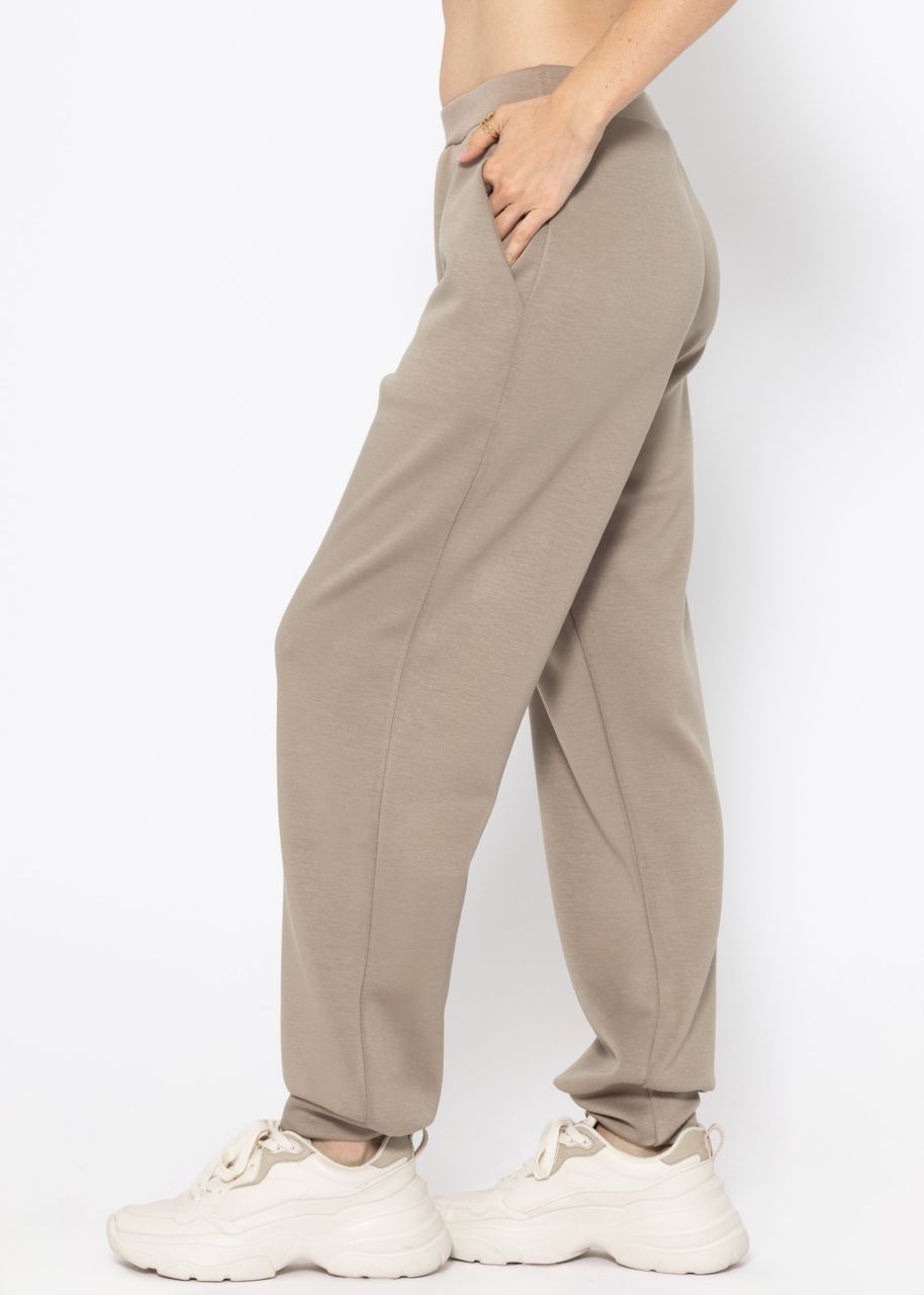 Soft jogging trousers - taupe