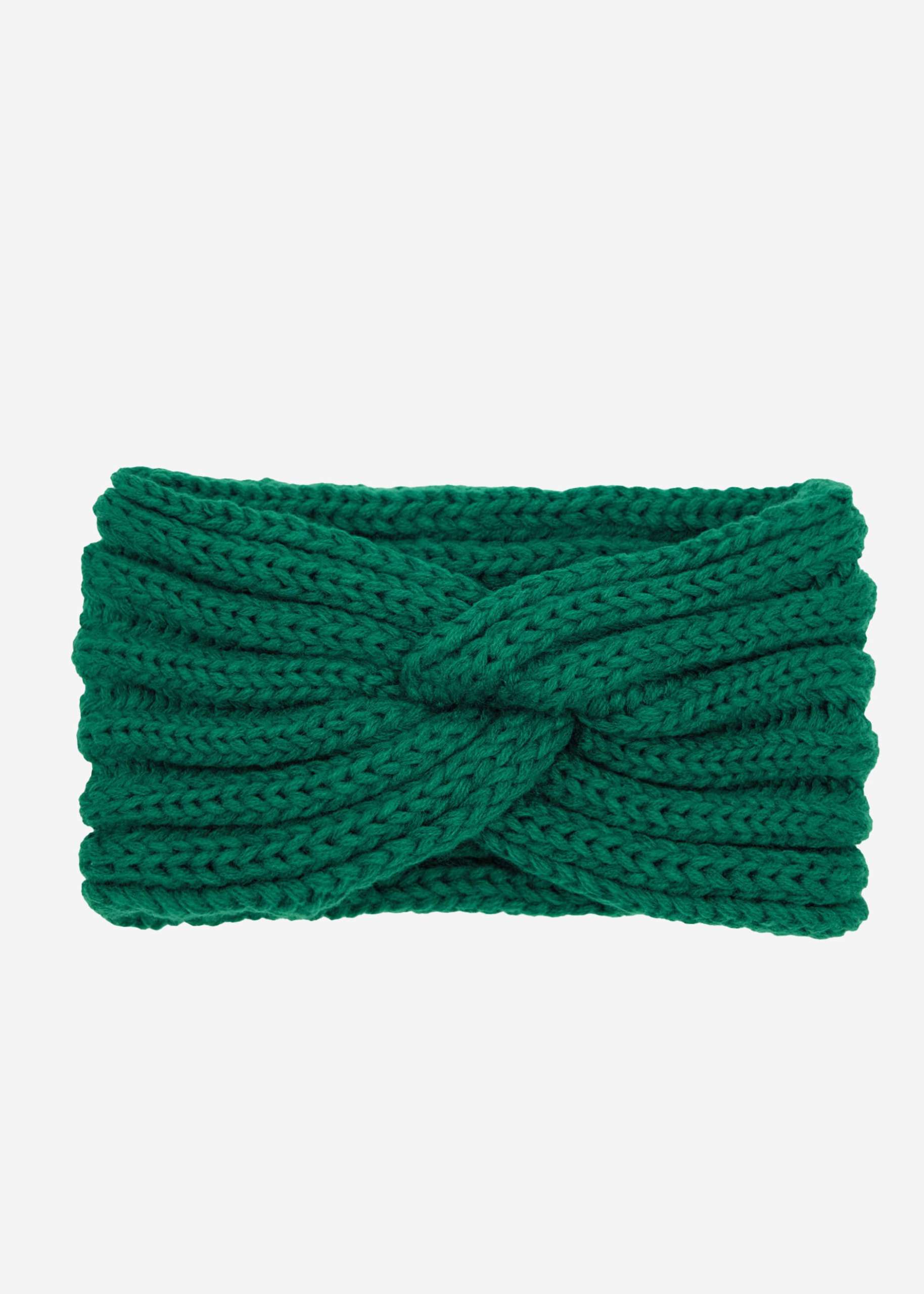 Ribbed knit headband - green