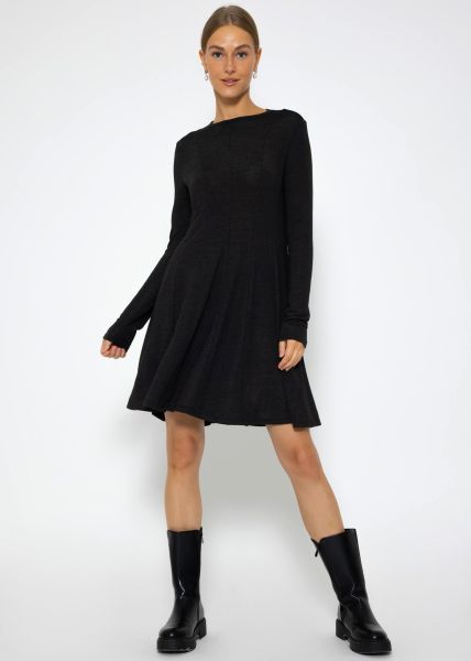 Long sleeve jersey dress - black