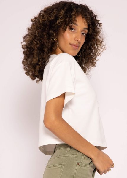 T-shirt with embroidery, offwhite