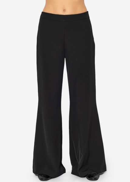 High Waist Palazzo Trousers - black