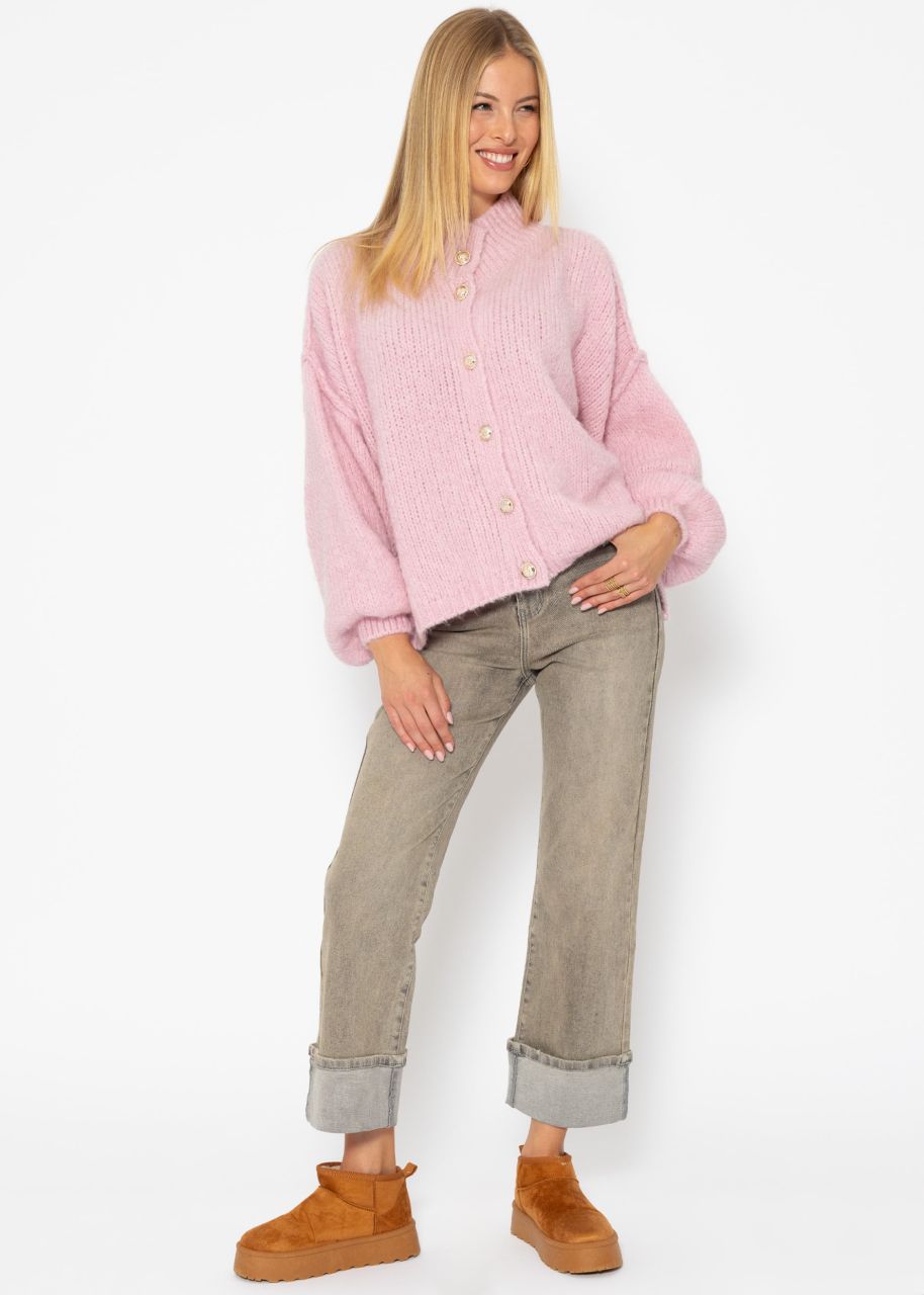 Jessica Haller Cosy oversized cardigan with buttons - pink