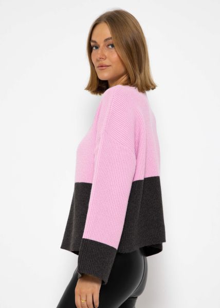 Jumper with grey hem - lilac