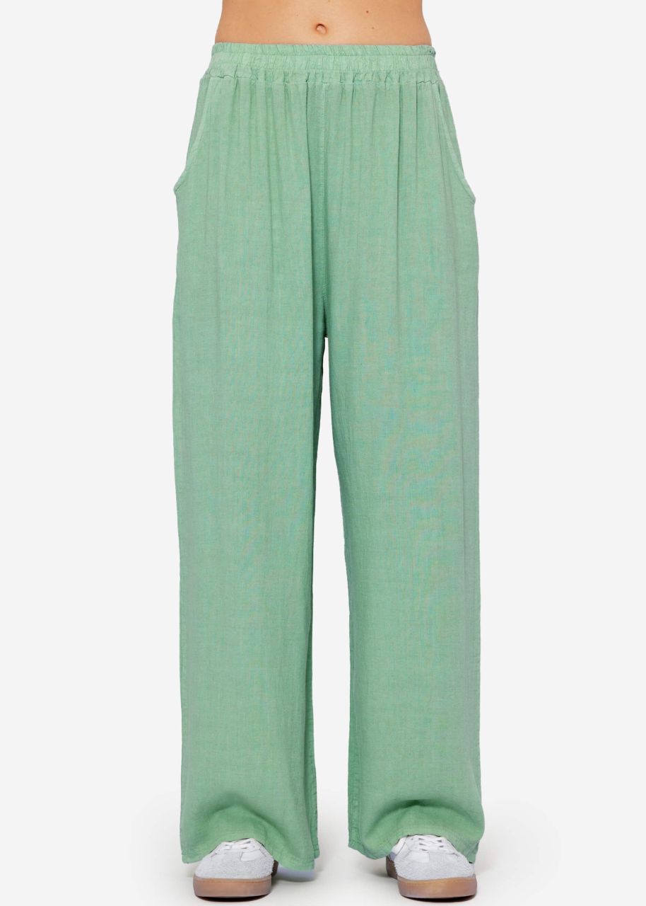 Casual trousers Linen trousers - sage green