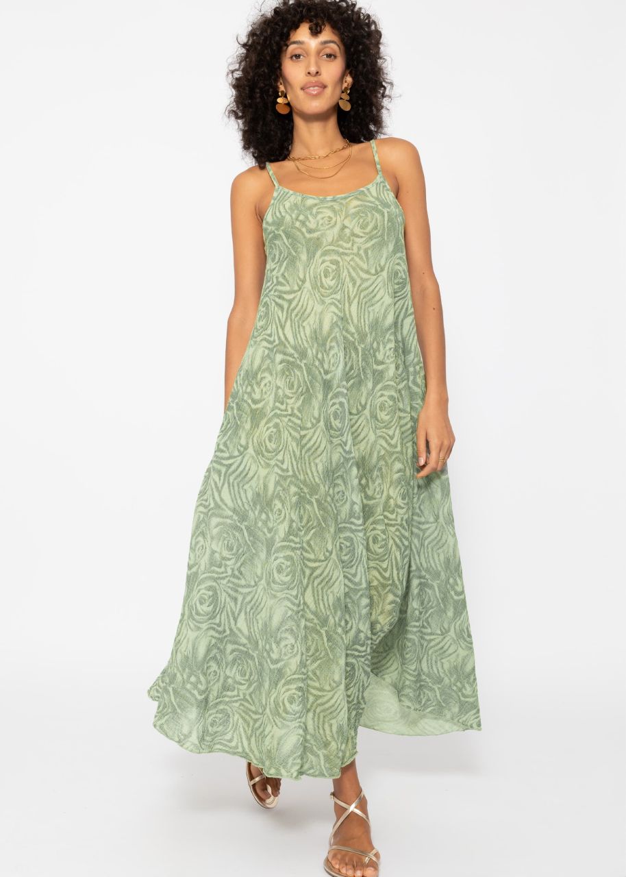 Muslin beach dress with print - sage green