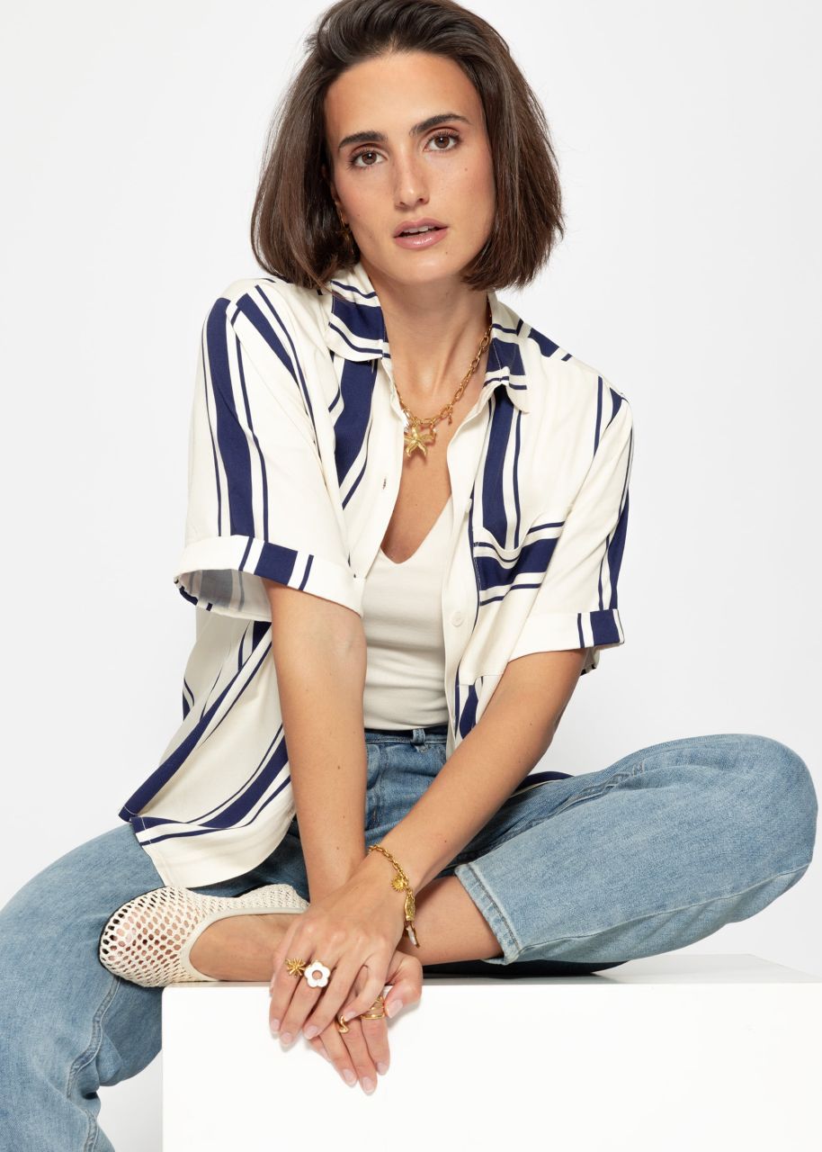 Striped blouse - dark blue