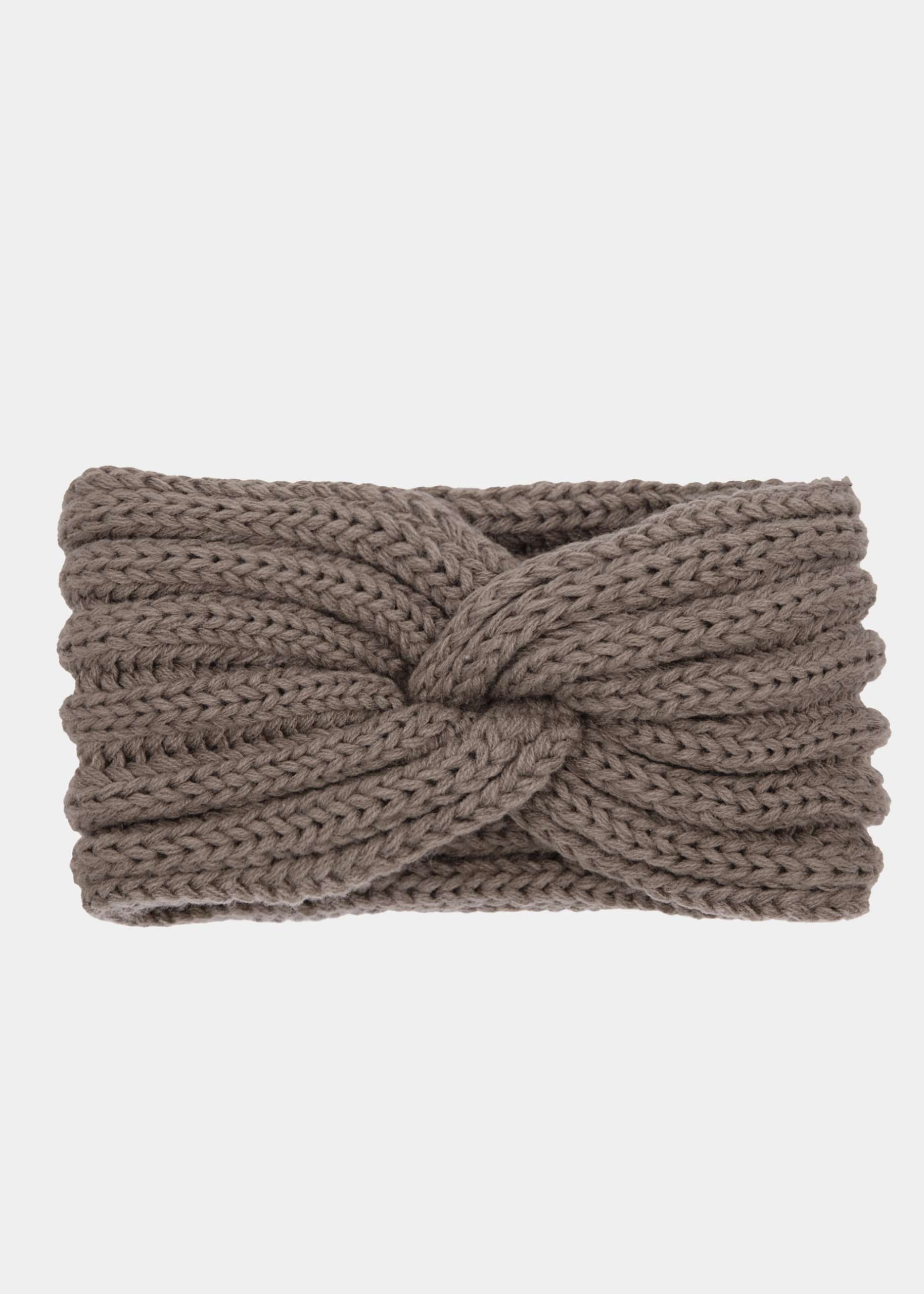 Ribbed knit headband - taupe