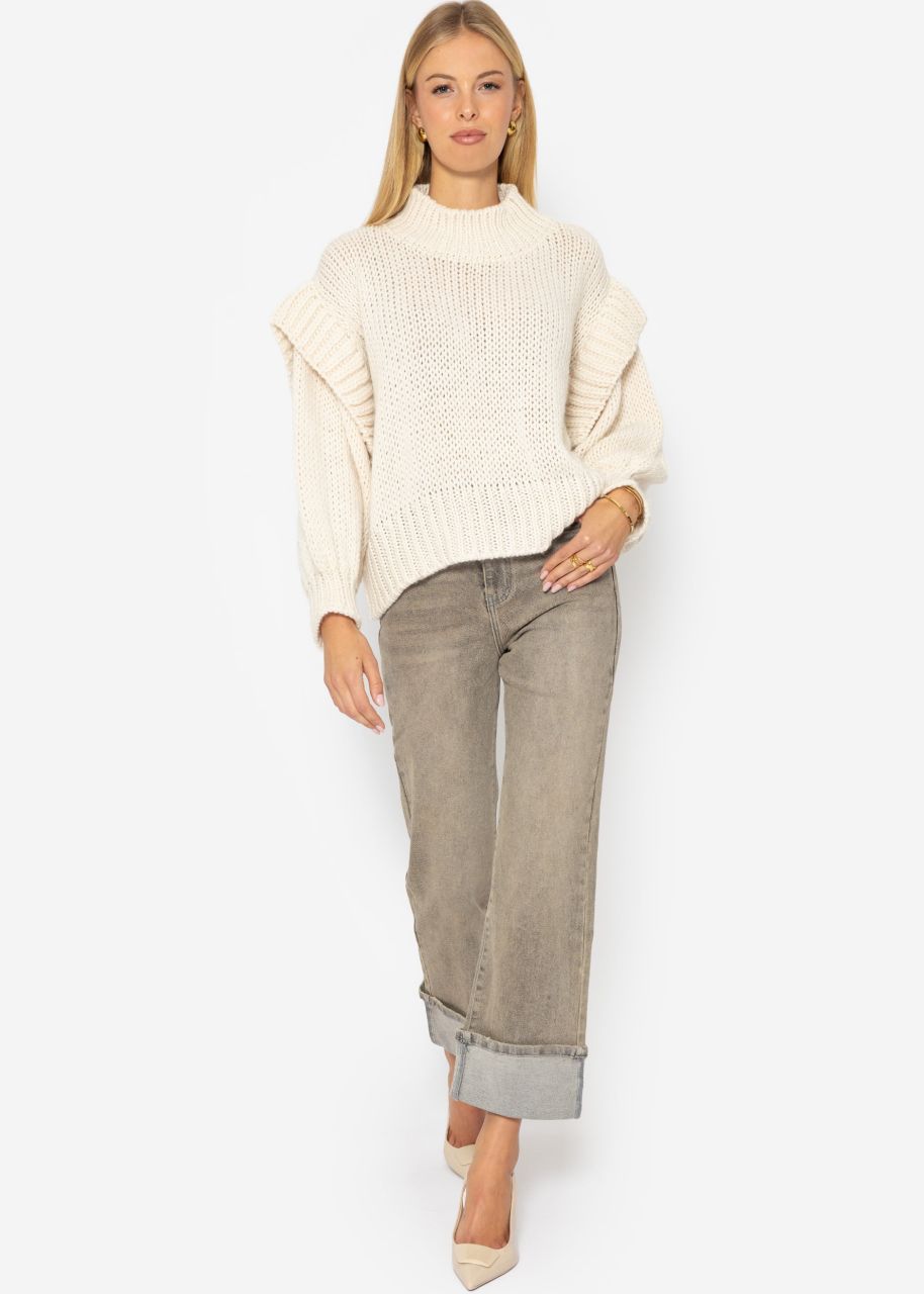 Jessica Haller Oversized jumper with statement sleeves - offwhite