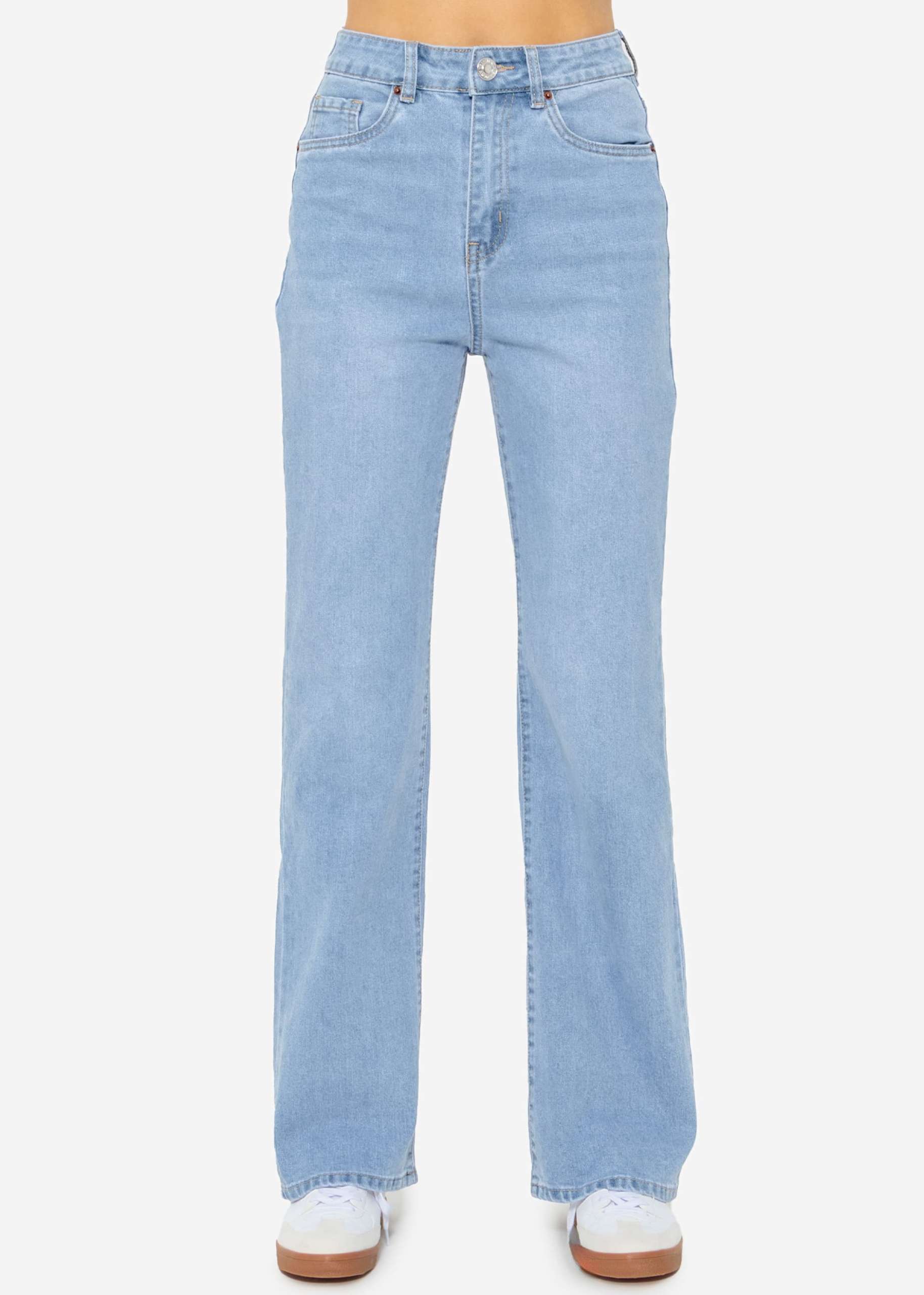 Highwaist jeans with wide leg - blue