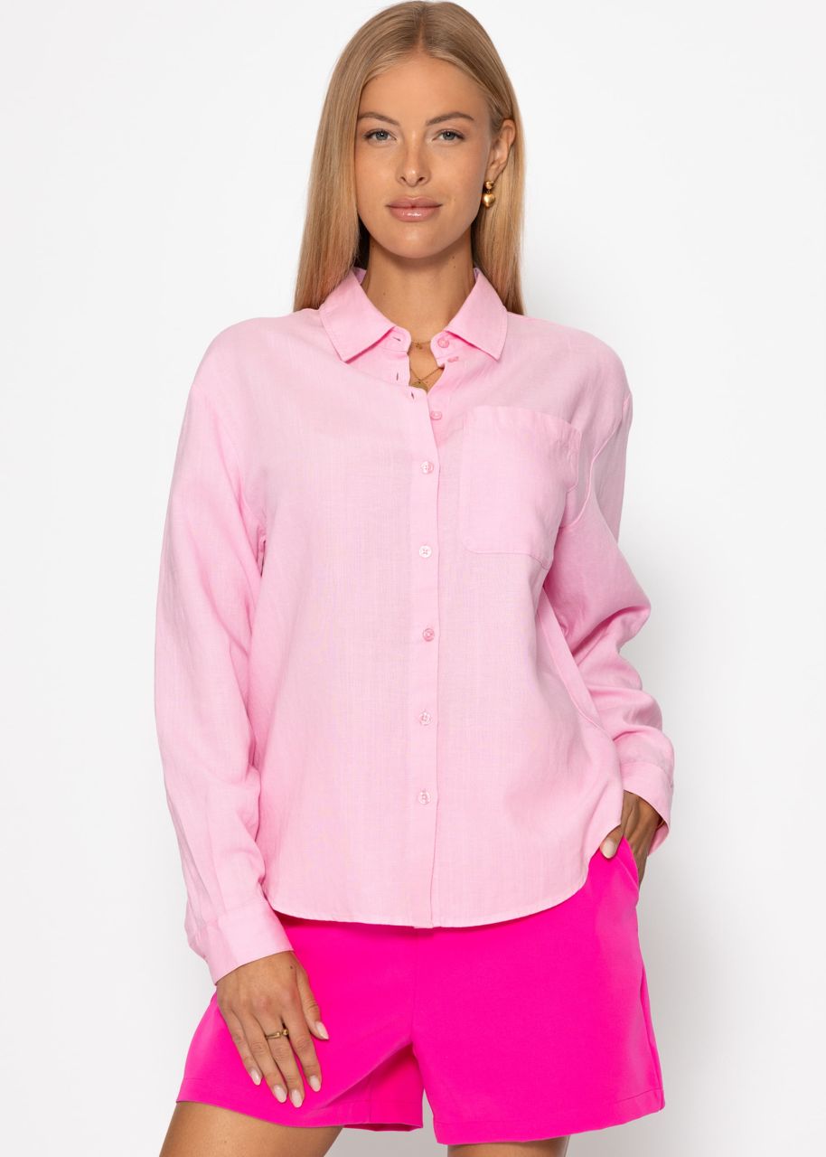 Linen shirt blouse - pink