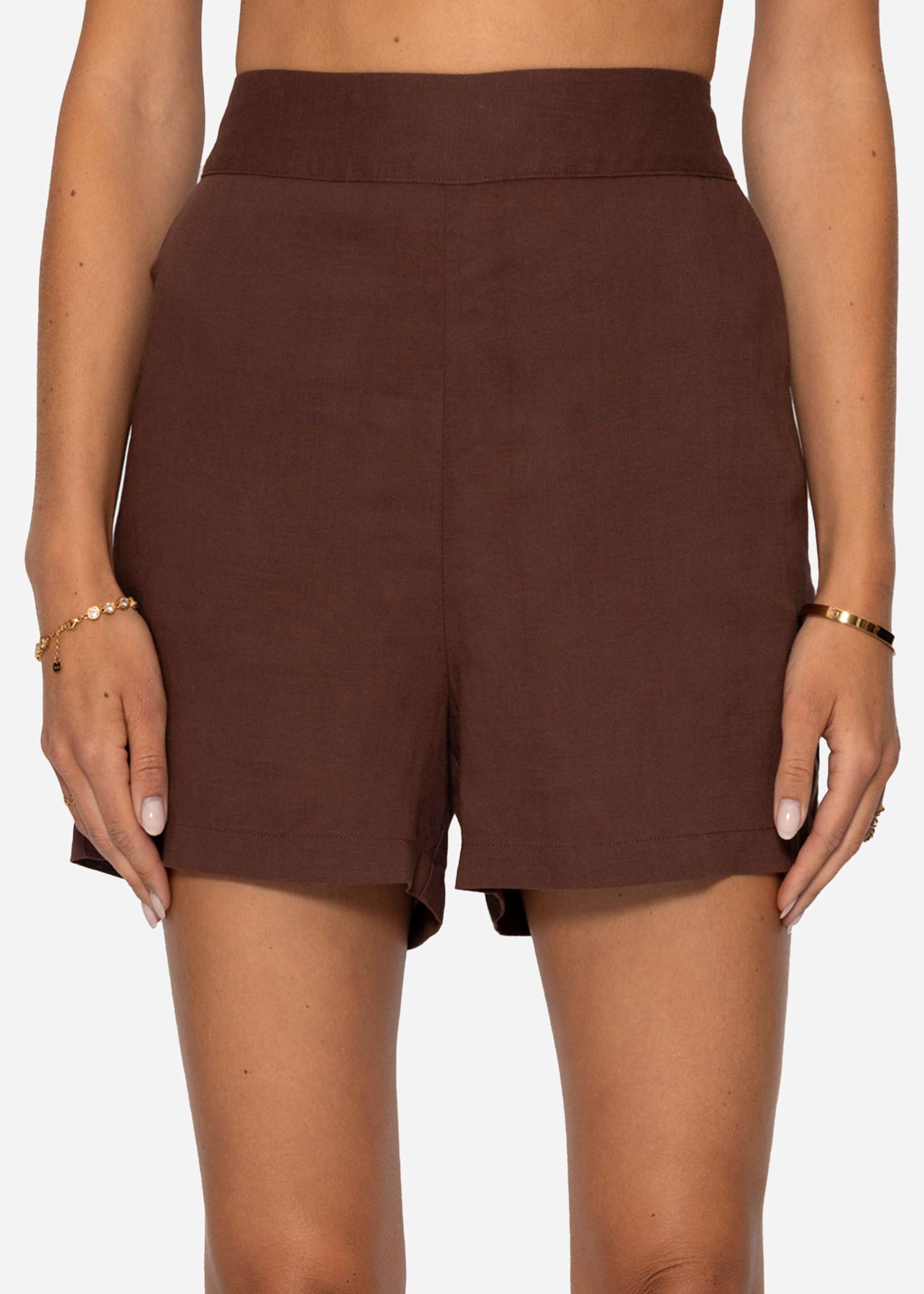 Linen shorts - brown