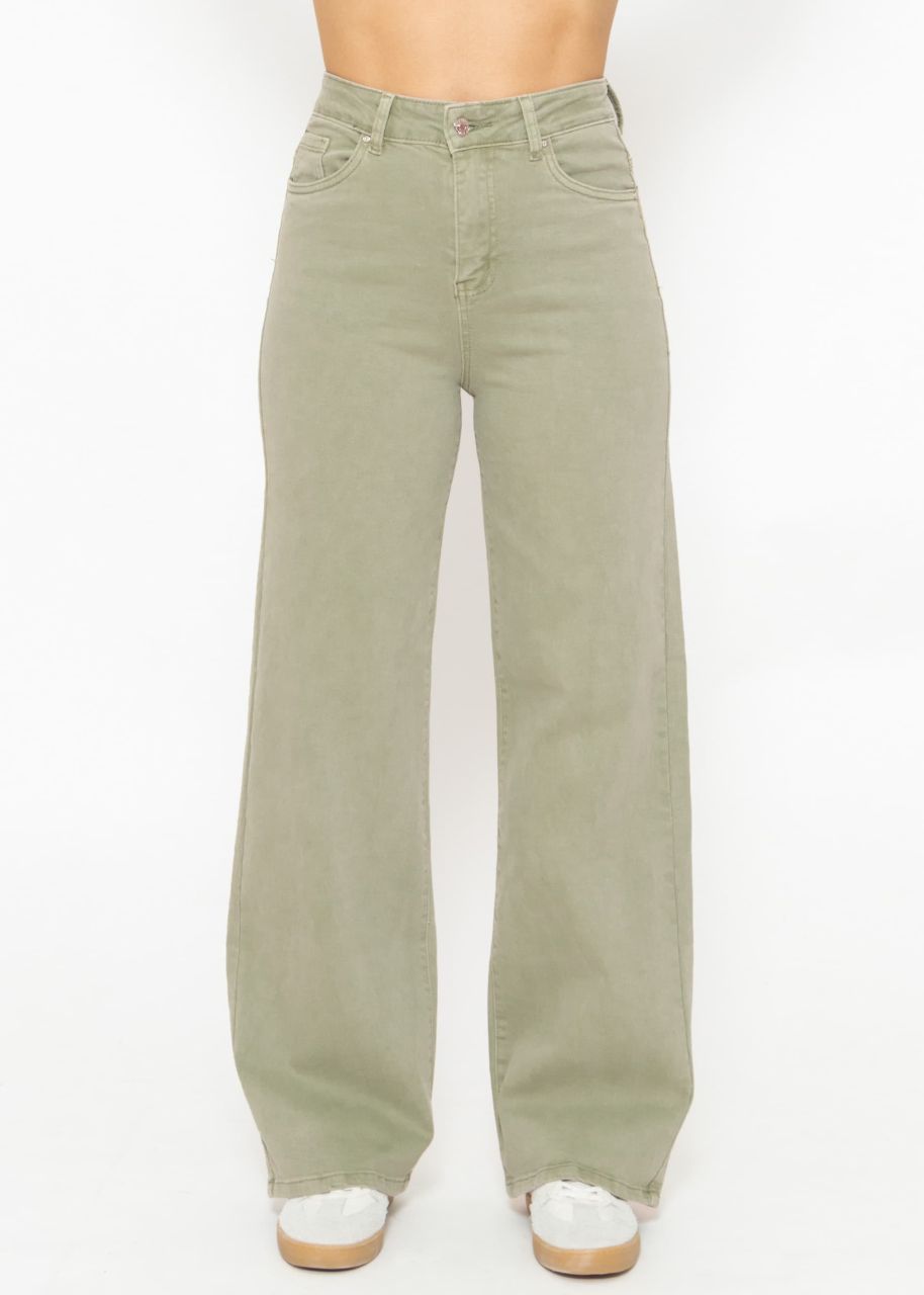Wide leg jeans - pastel green