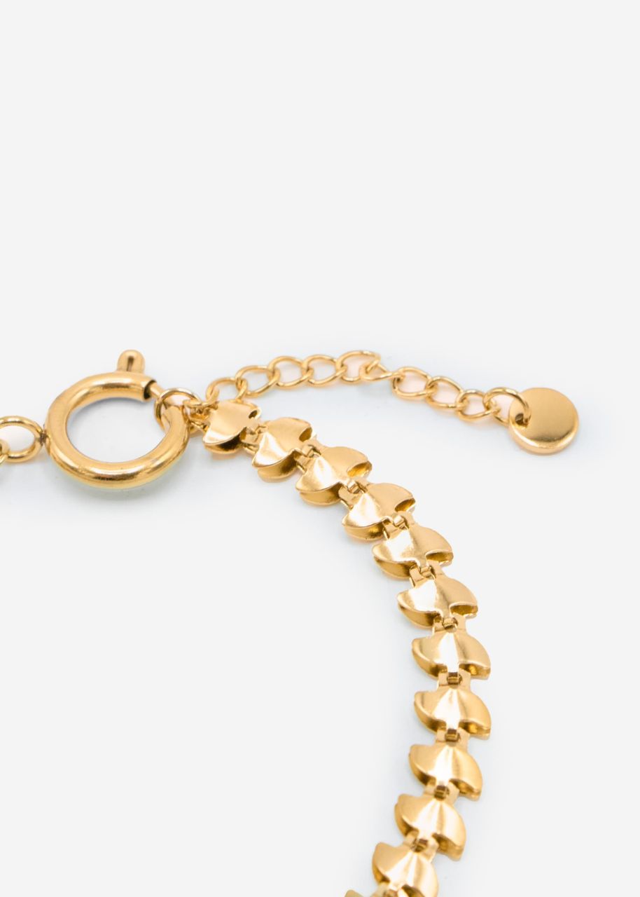 Bracelet with rounded link elements - gold