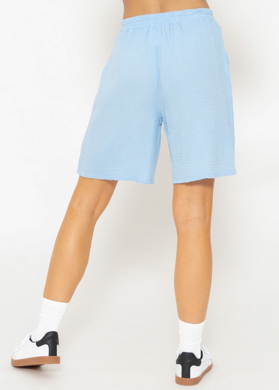 Muslin Bermuda shorts, light blue
