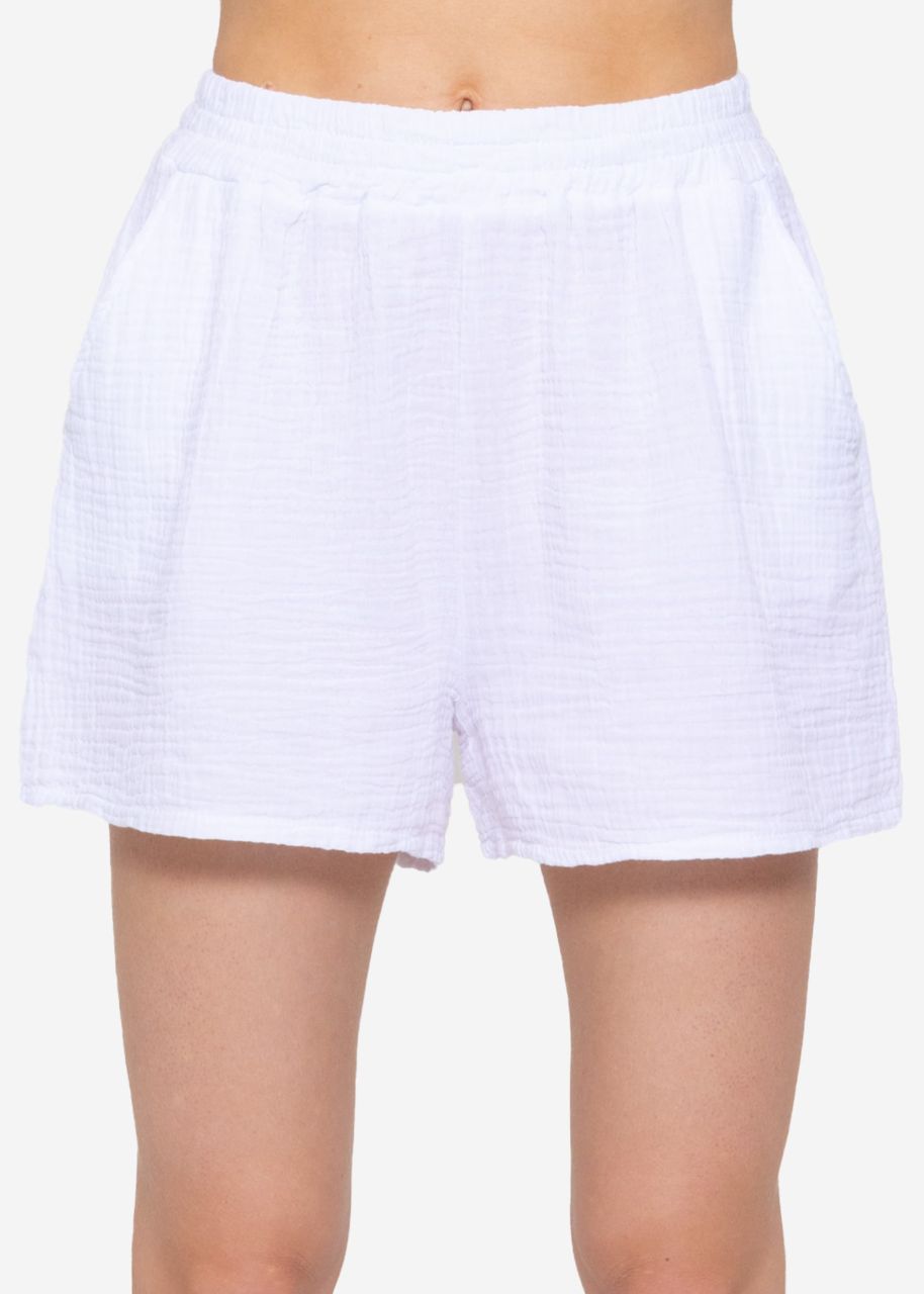 Muslin shorts, white