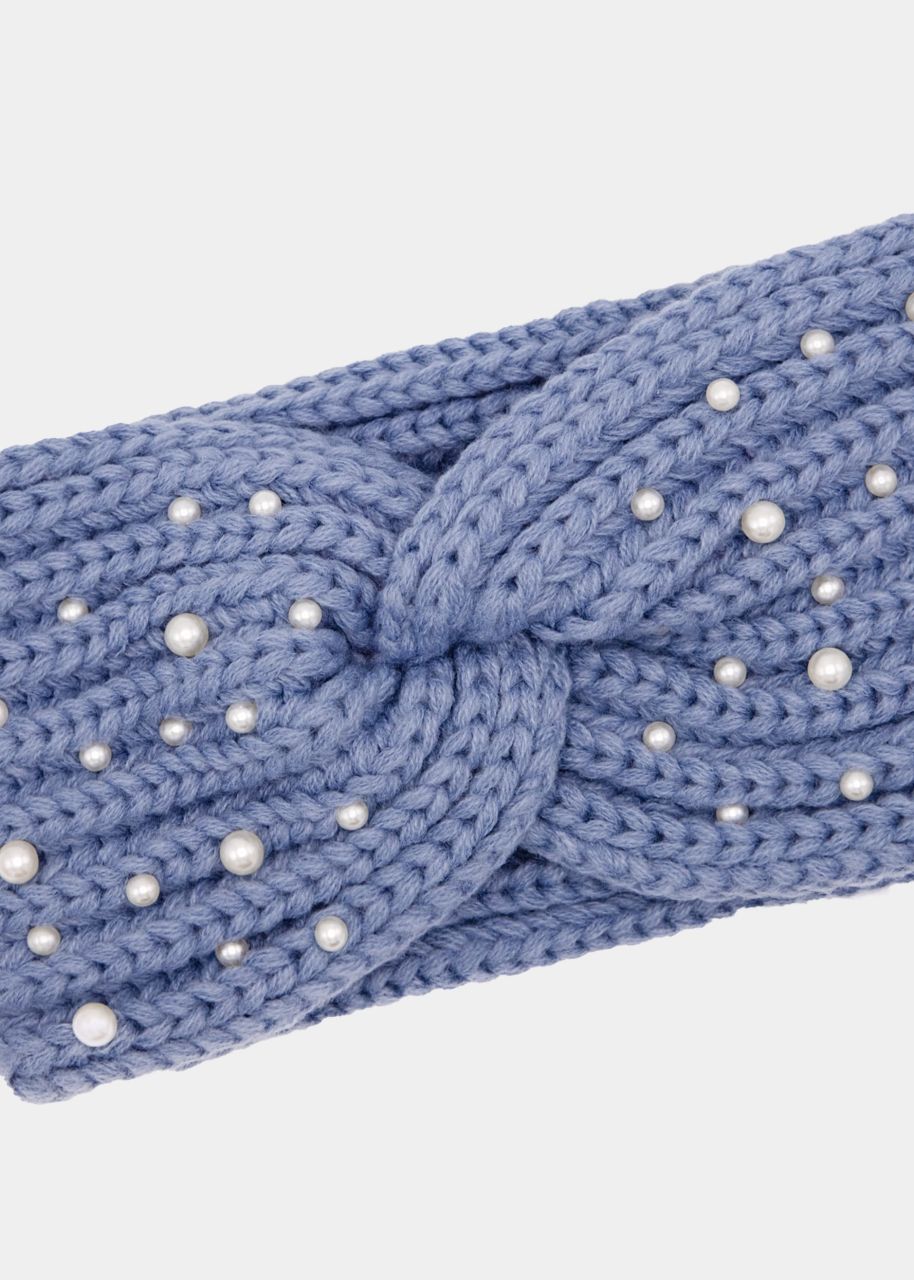 Headband with pearls - blue