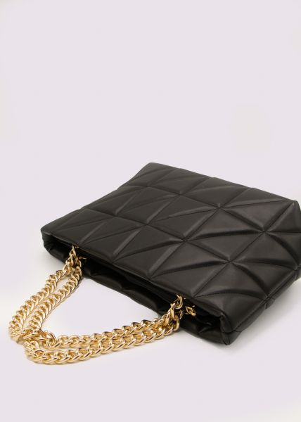 Bag with chain handle, black