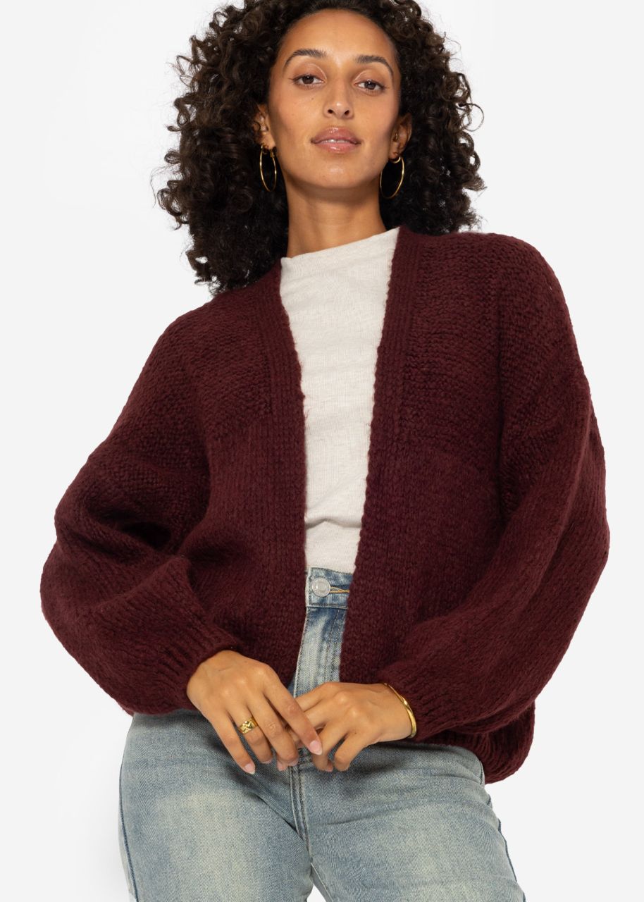 Fluffy cardigan - wine red