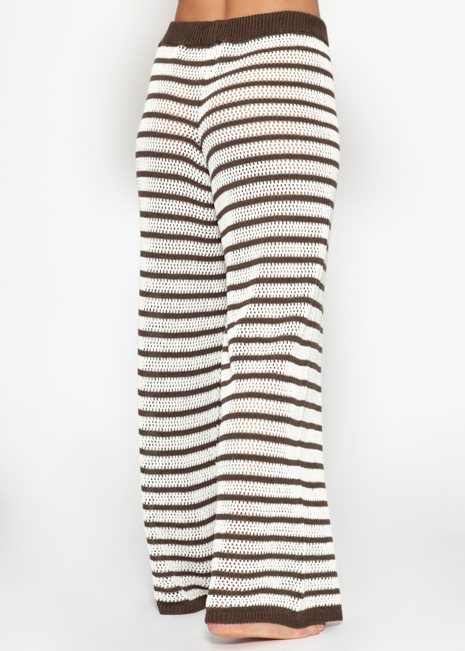 Knitted trousers with straight leg - offwhite