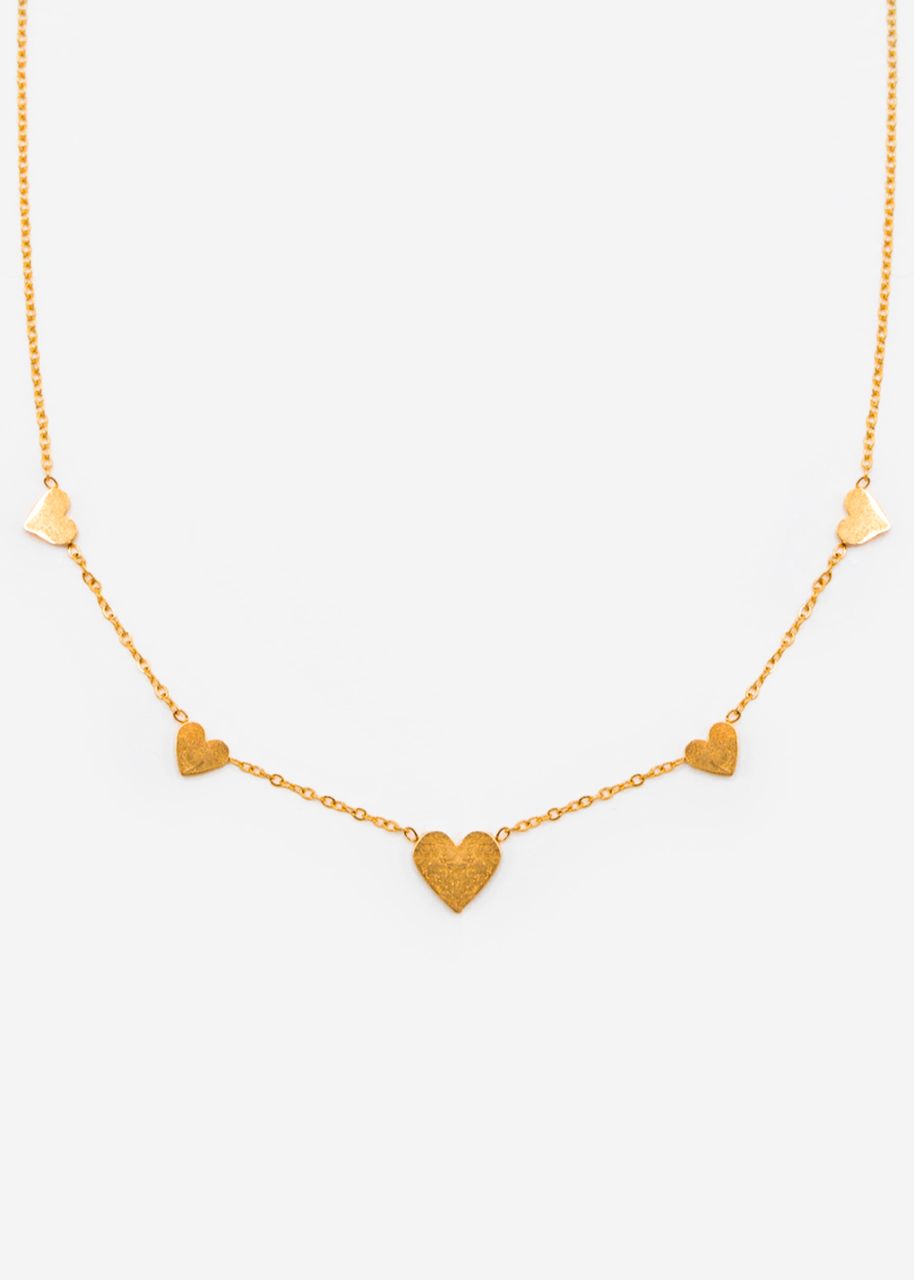 Necklace with hearts - gold