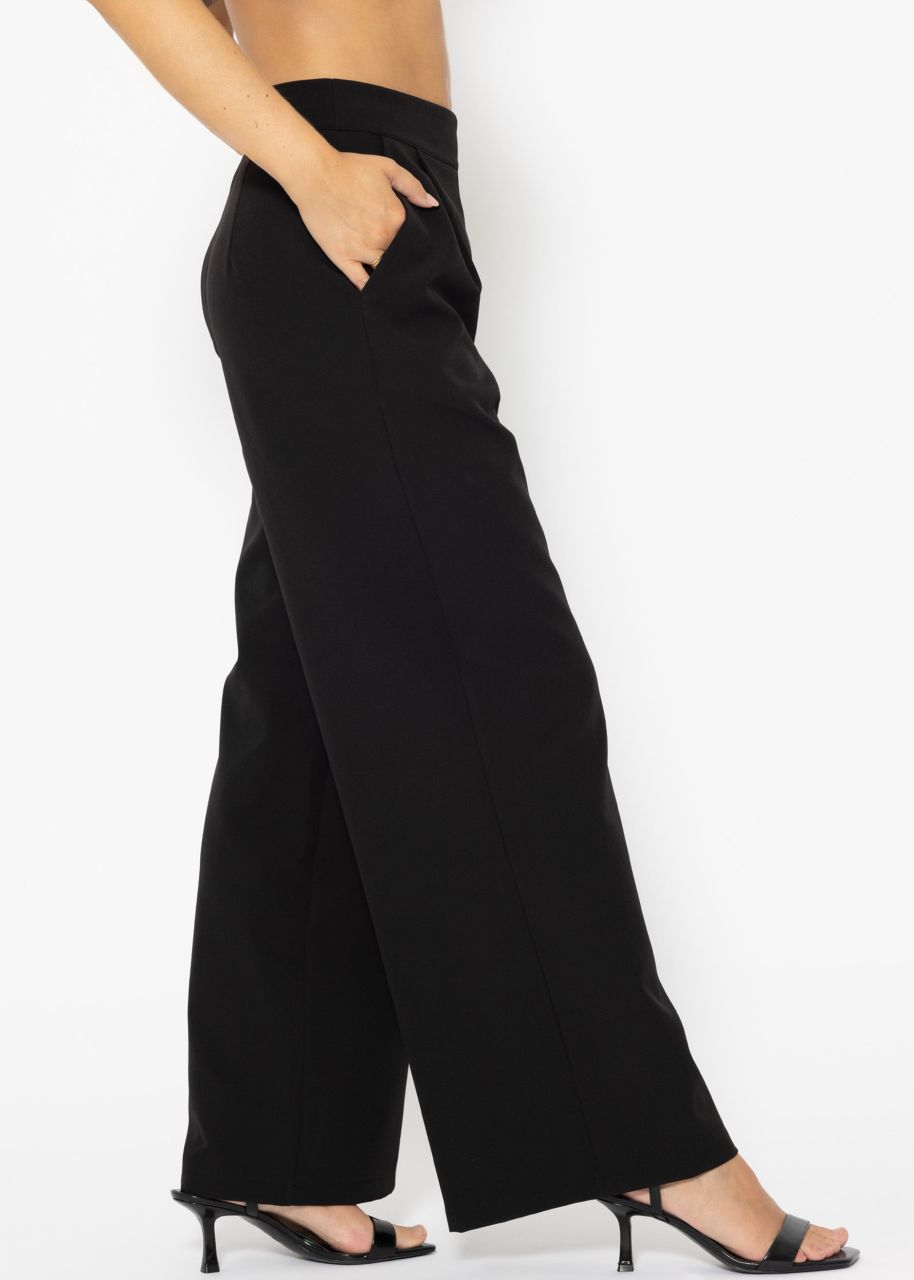 Fabric trousers with side zip - black