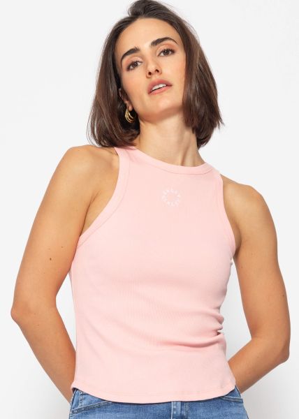 Tank top with embroidery - pink