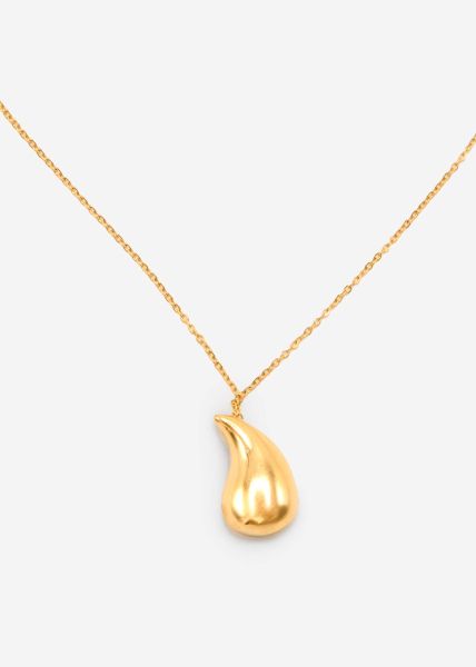 Necklace with drop pendant - gold