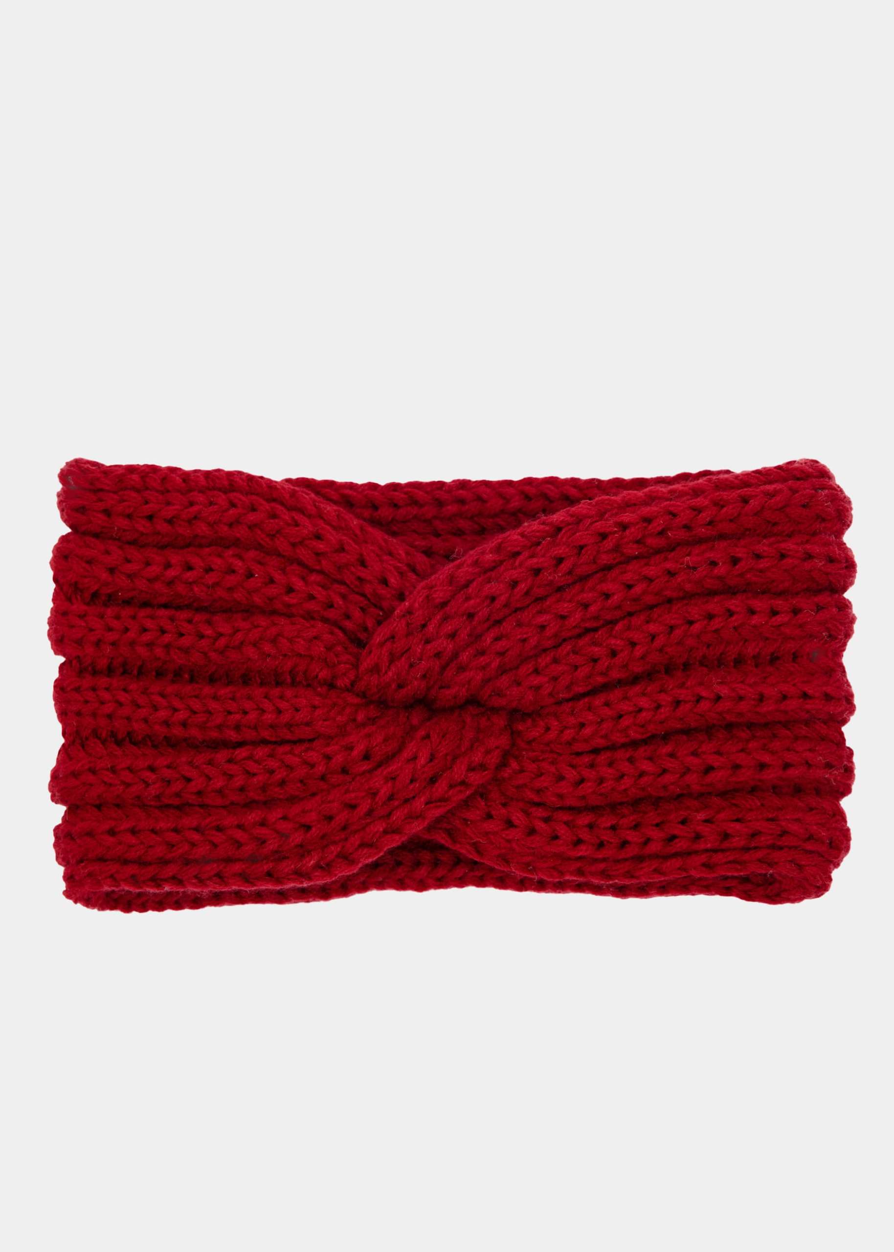 Ribbed knit headband - red