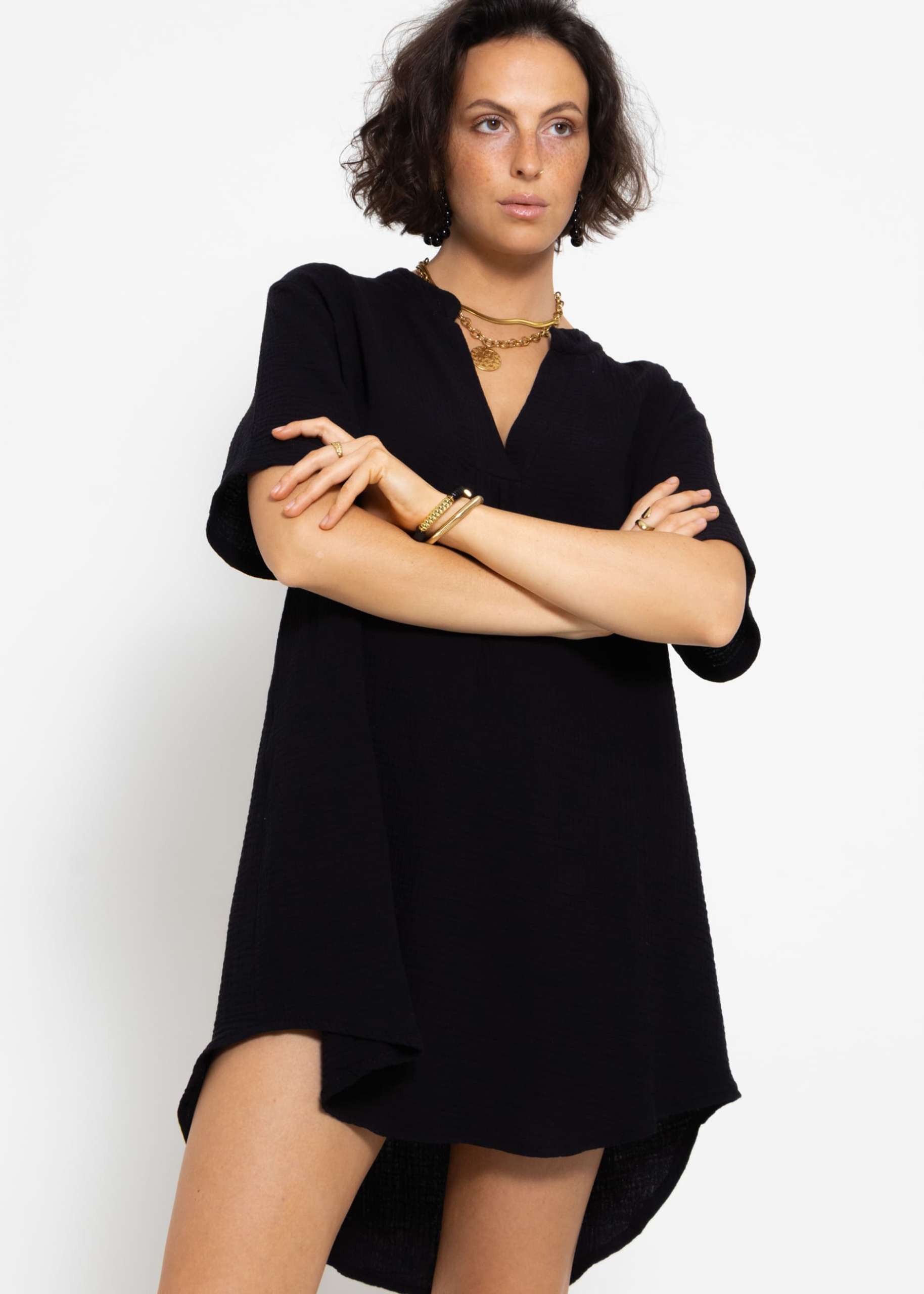 Muslin tunic - black