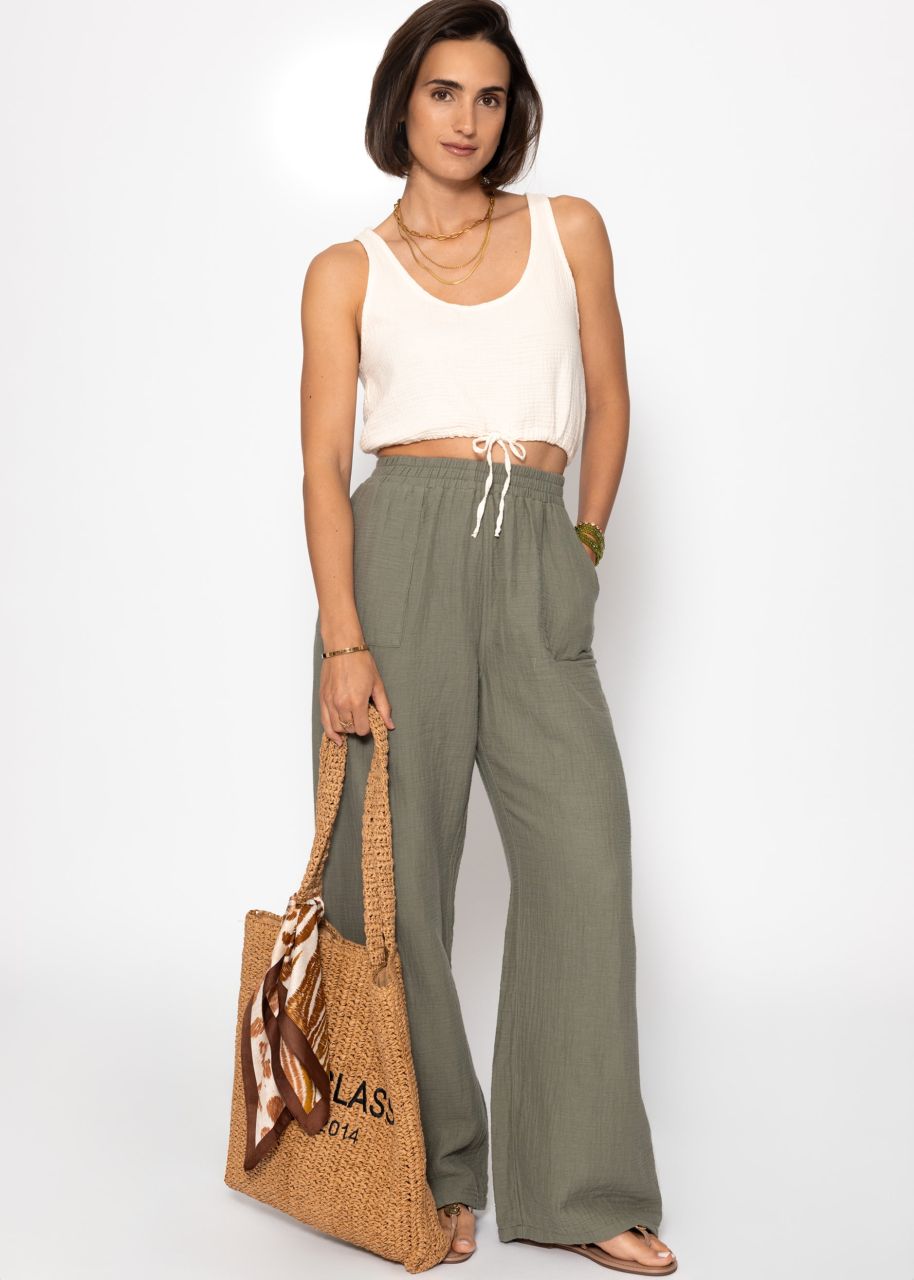 Muslin trousers - khaki