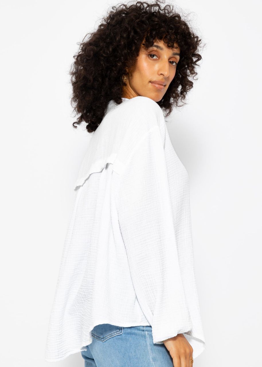 Oversize muslin blouse shirt - white