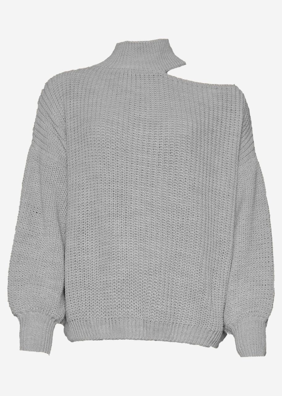 Oversize Cut-Out Sweater - grey