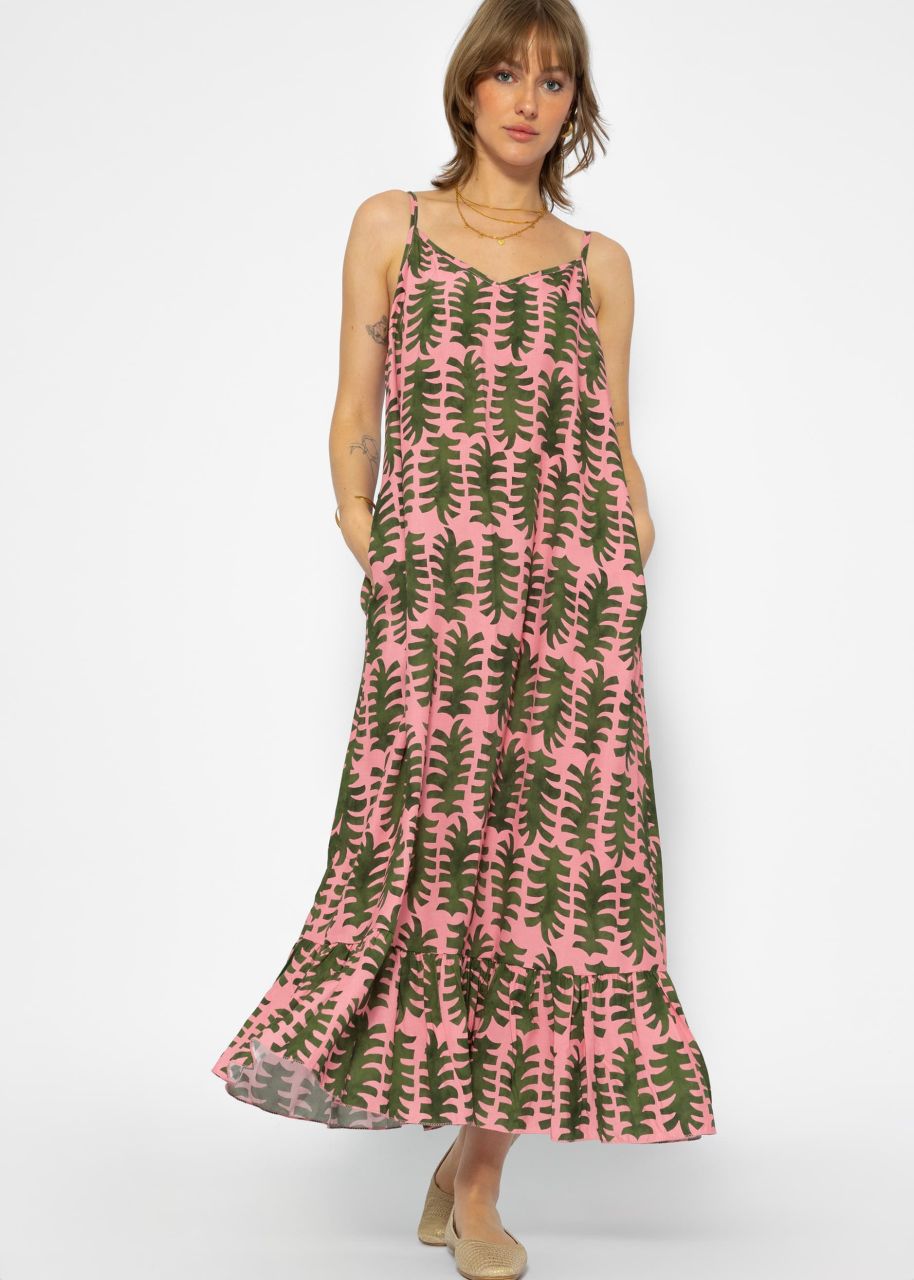 Maxi dress with print - pink