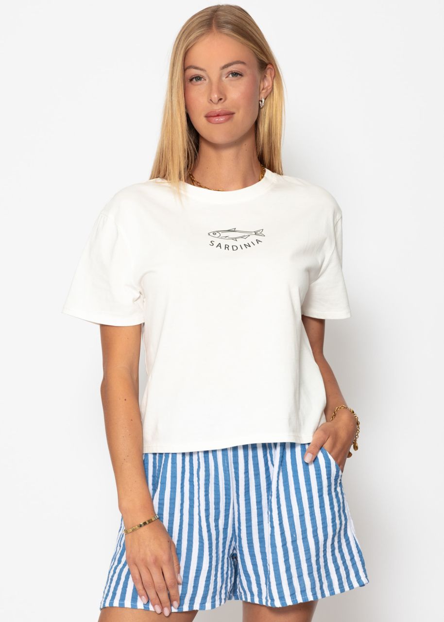 T-shirt with Sardinia print - offwhite