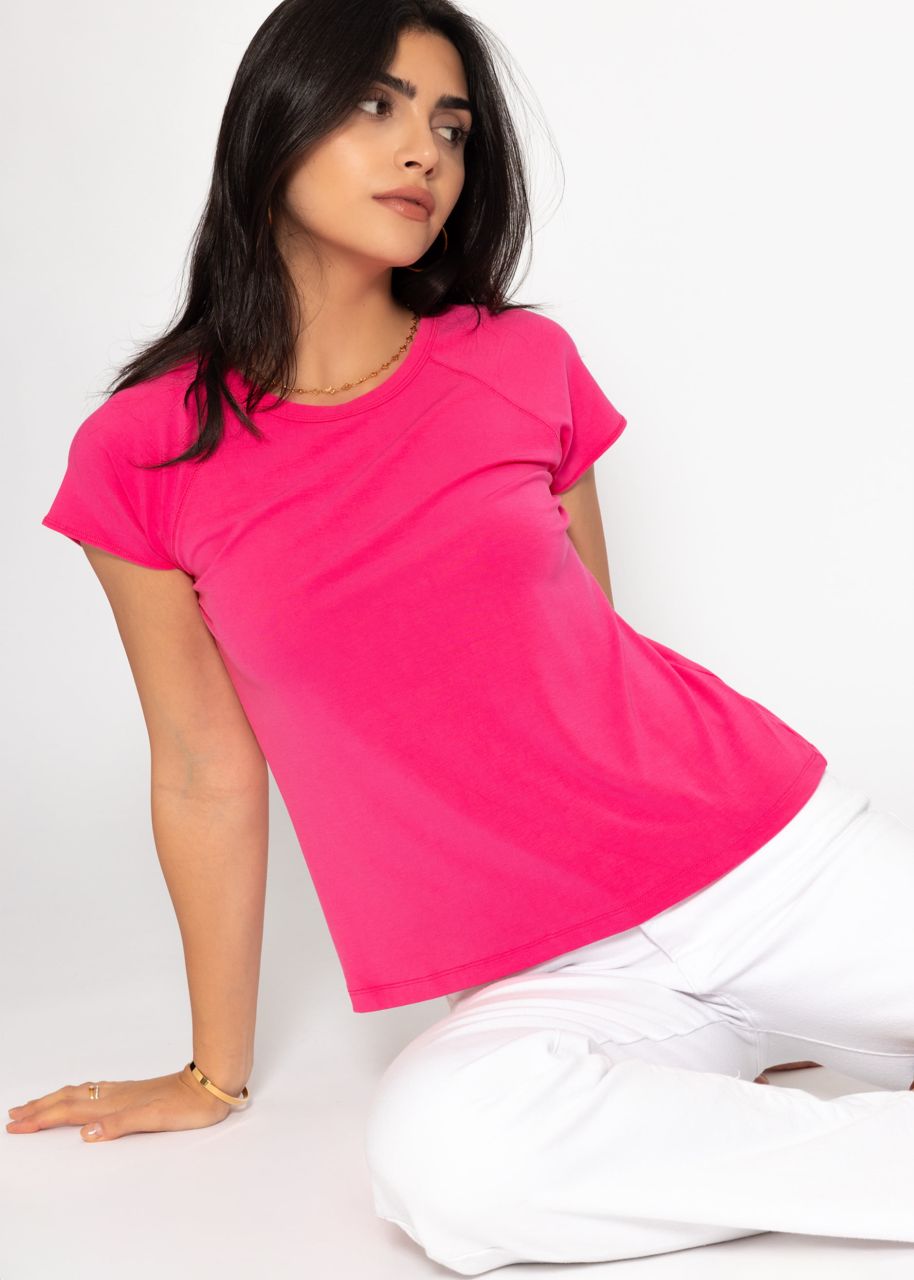 T-shirt with raglan stitching - pink