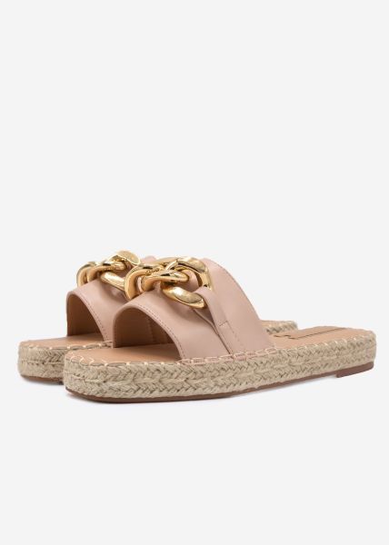 Espadrilles slider with chain - pink