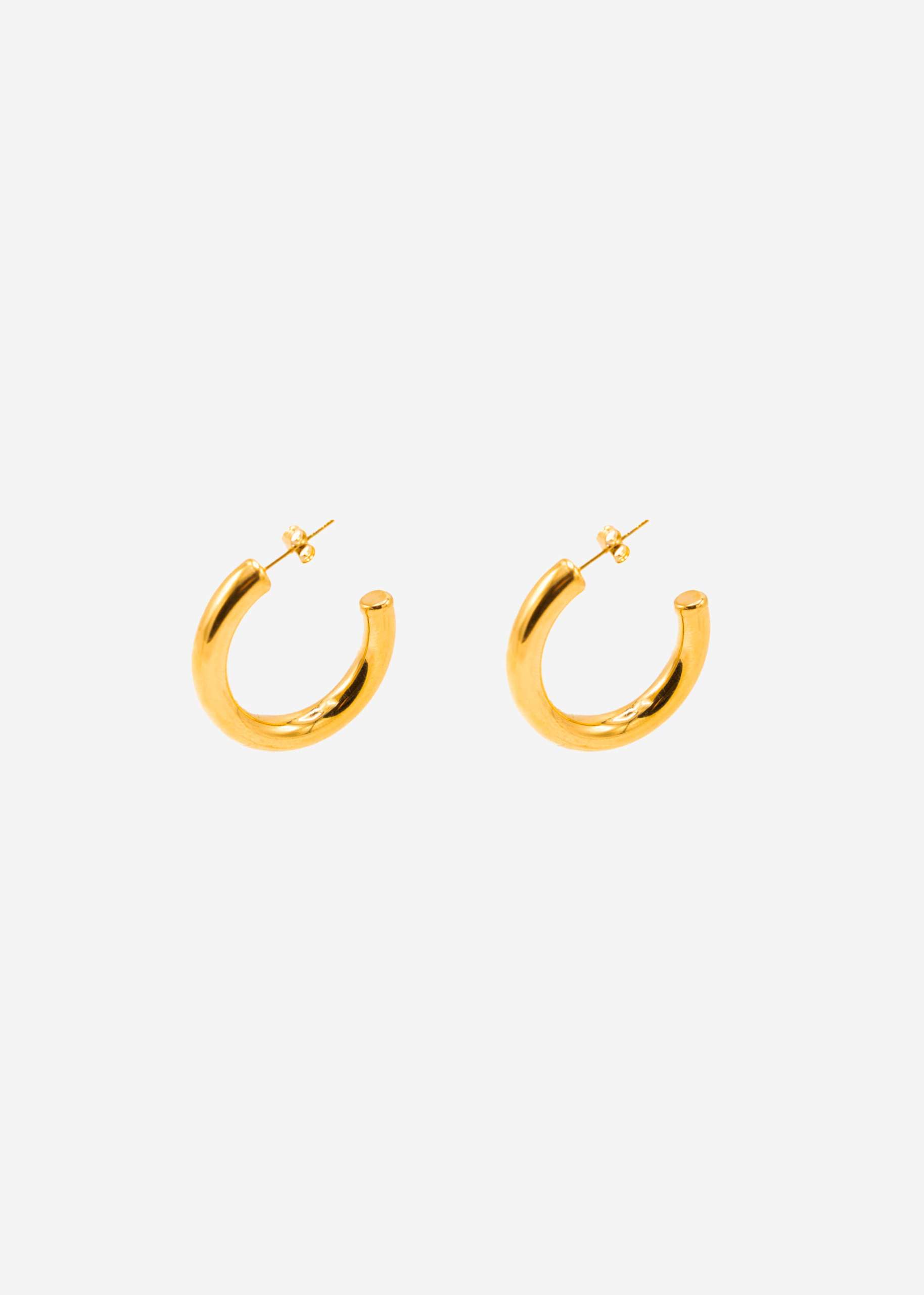 Small, chunky hoop earrings - gold