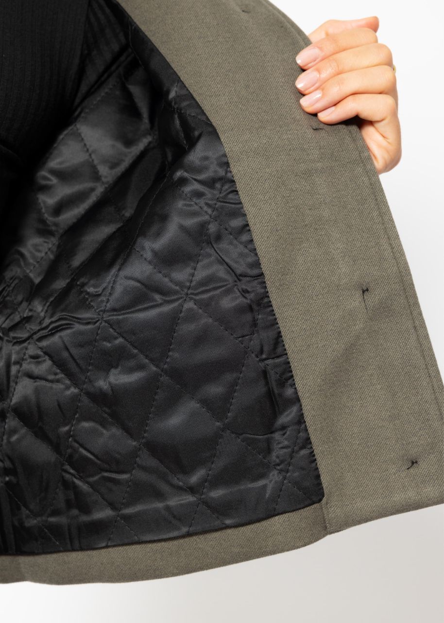 Short jacket with inner lining - khaki