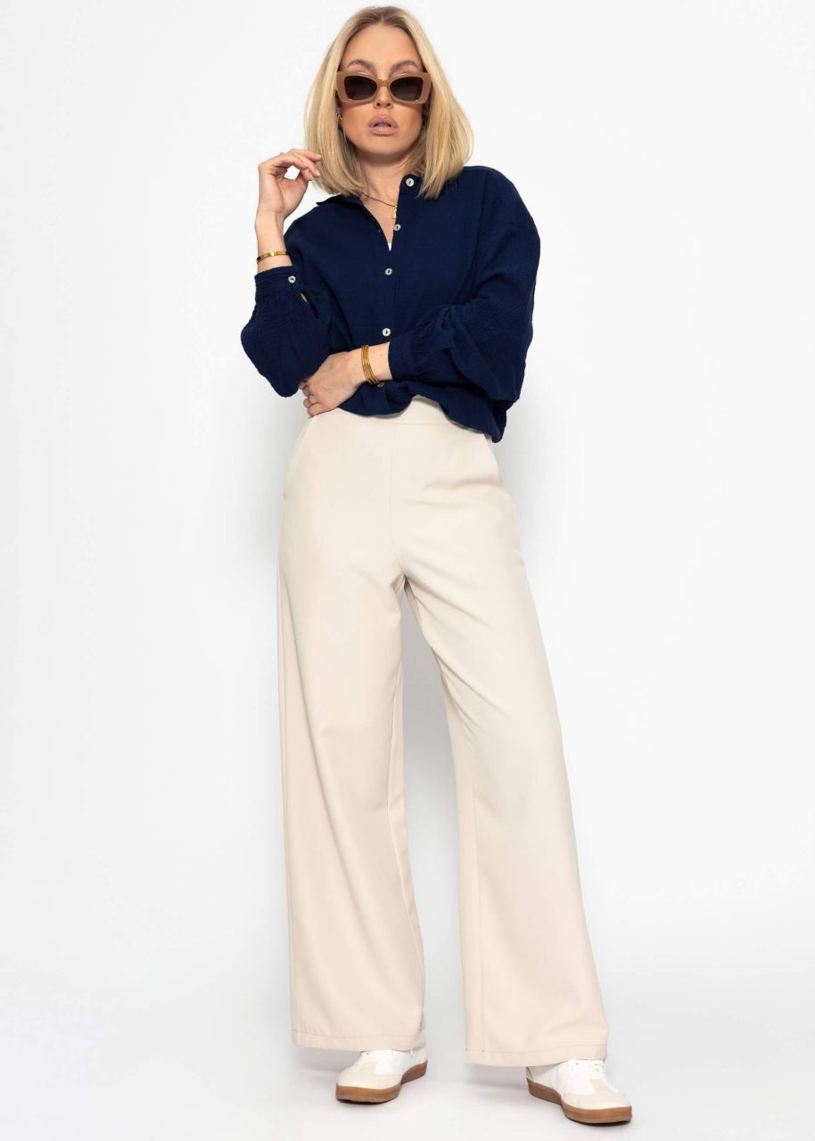 Highwaist fabric trousers - beige