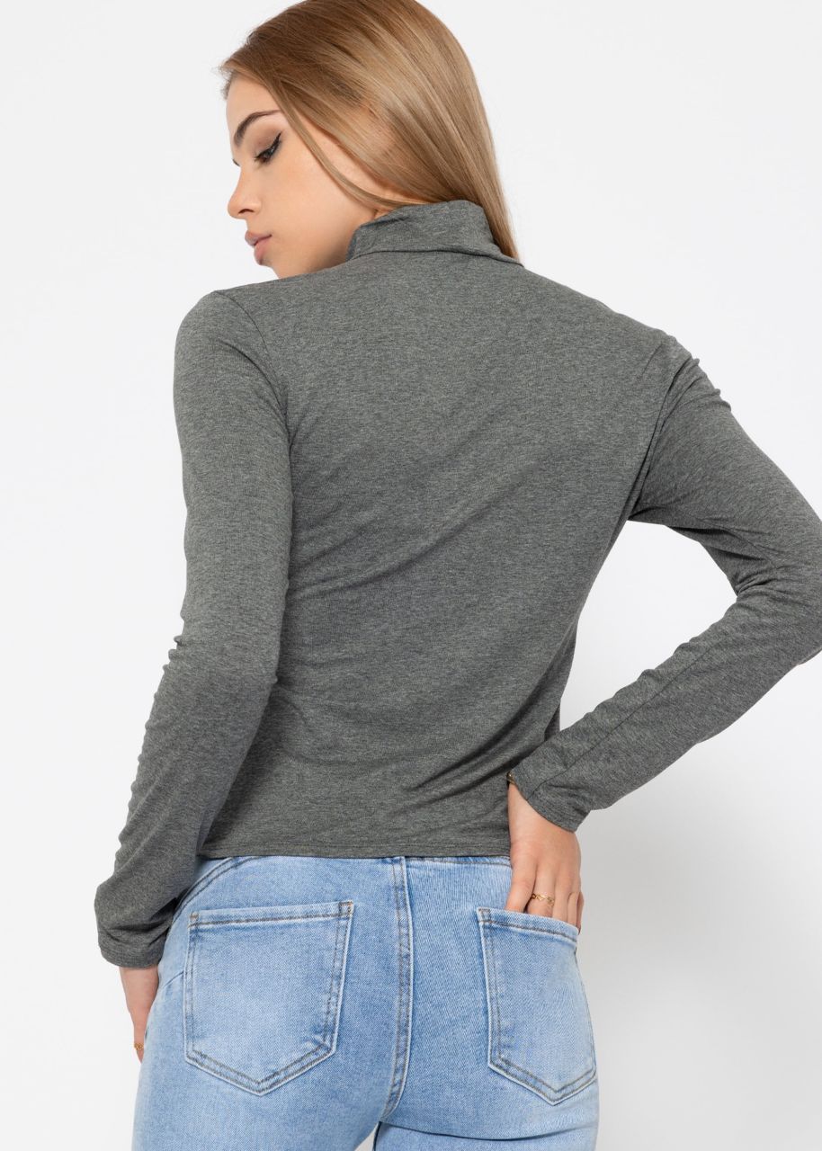 Long sleeve shirt with turtleneck - dark gray